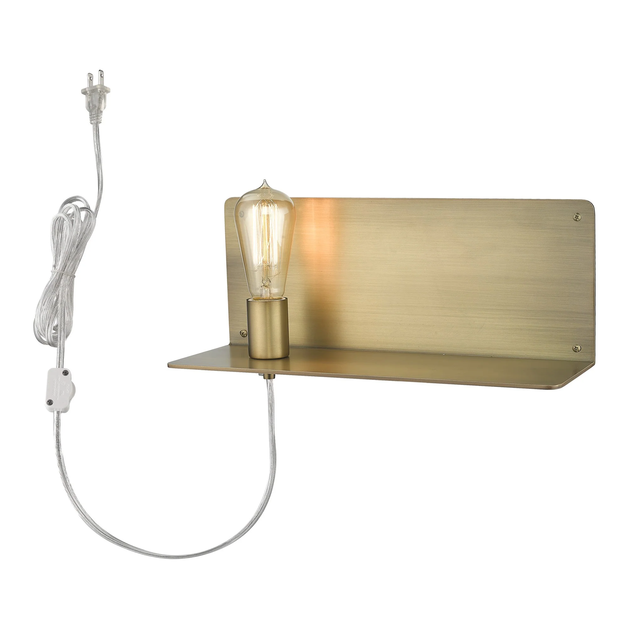 XL Dull Gold Shelf Wall Light By Homeroots - Image 4