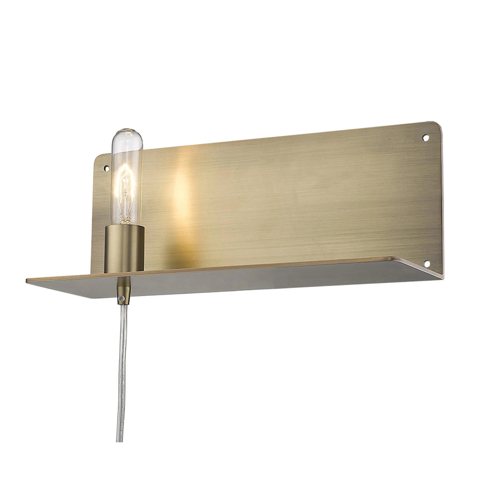 XL Dull Gold Shelf Wall Light By Homeroots - Image 7