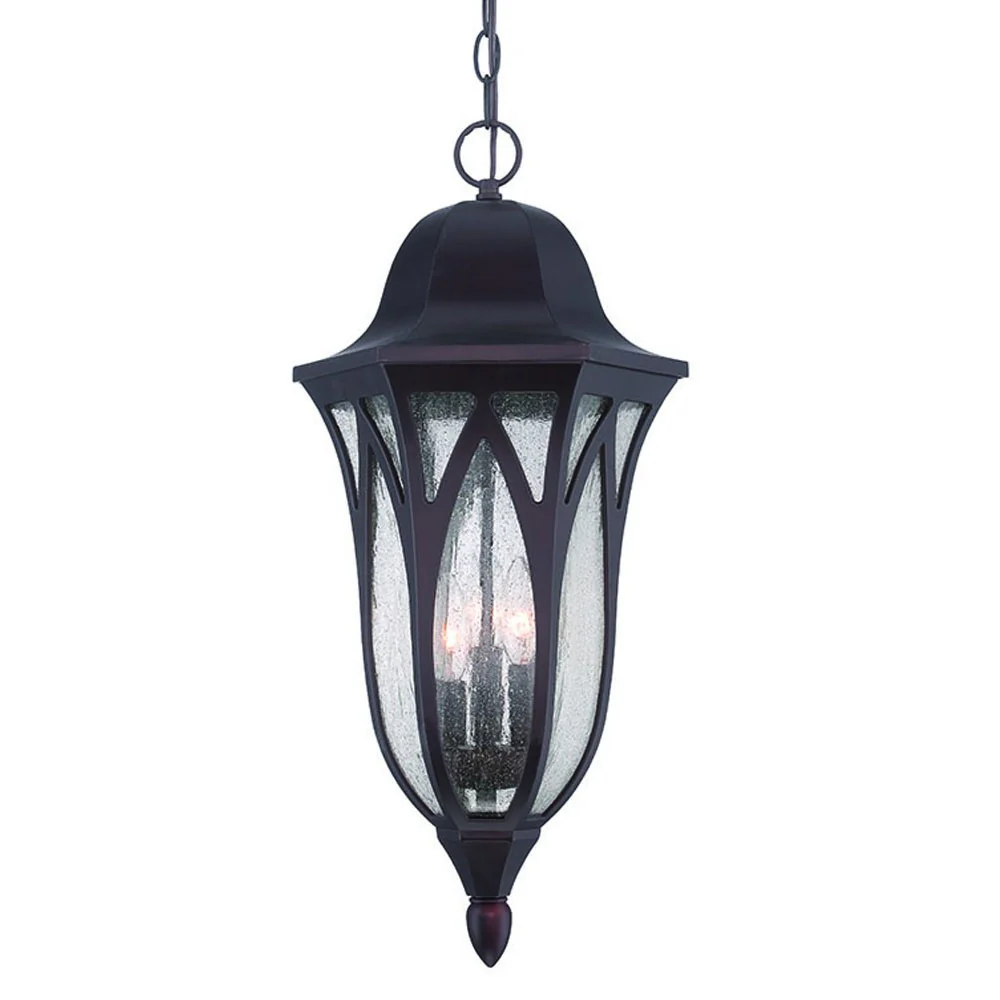 XL Matte Black Geometric Glass Hanging Light By Homeroots - Image 2