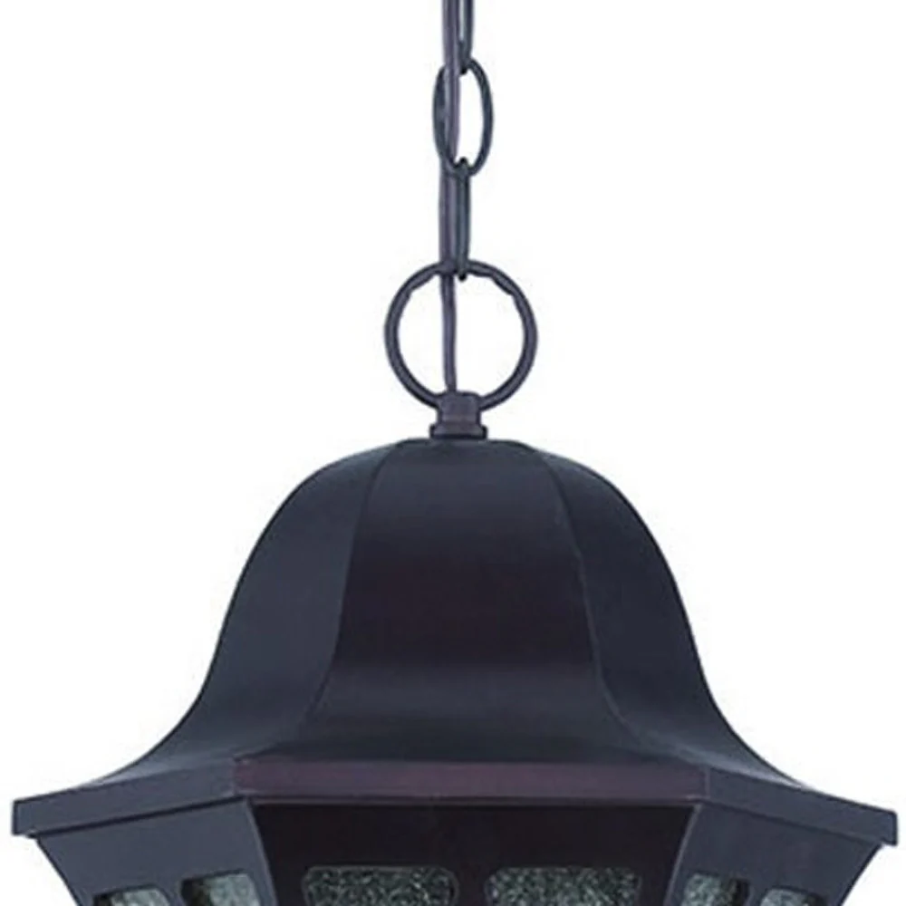 XL Matte Black Geometric Glass Hanging Light By Homeroots - Image 3