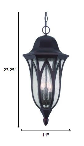 XL Matte Black Geometric Glass Hanging Light By Homeroots - Image 5