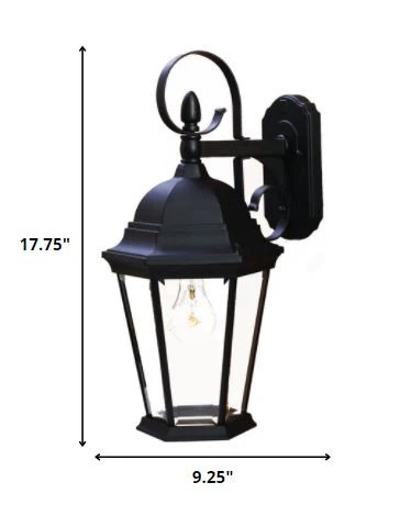XL Matte Black Swing Arm Hanging Lantern Wall Light By Homeroots - Image 2