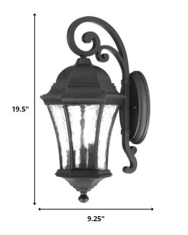 XL Matte Black Tapered Hanging Lantern Wall Light By Homeroots - Image 2
