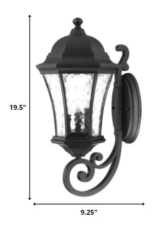 XL Matte Black Tapered Lantern Wall Light By Homeroots - Image 2