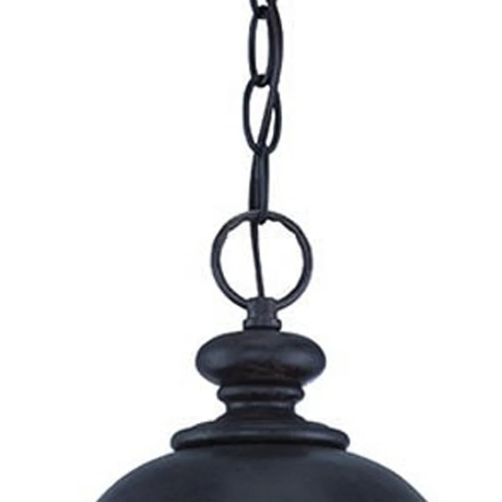 XL Three Light Matte Black Urn Shaped Hanging Light By Homeroots - Image 4
