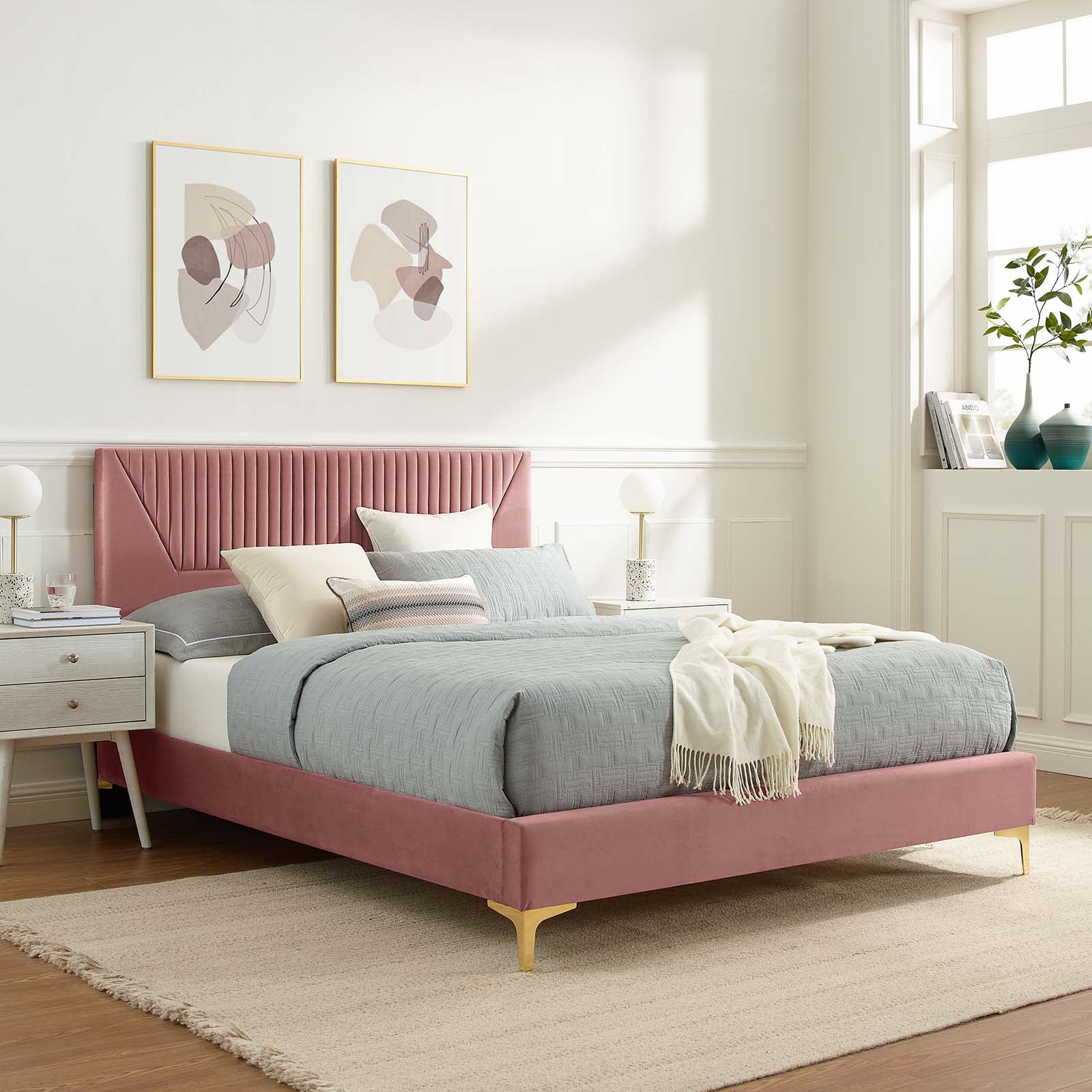 Yasmine Channel Tufted Performance Velvet Full Platform Bed By Modway - MOD-7004 - Image 16
