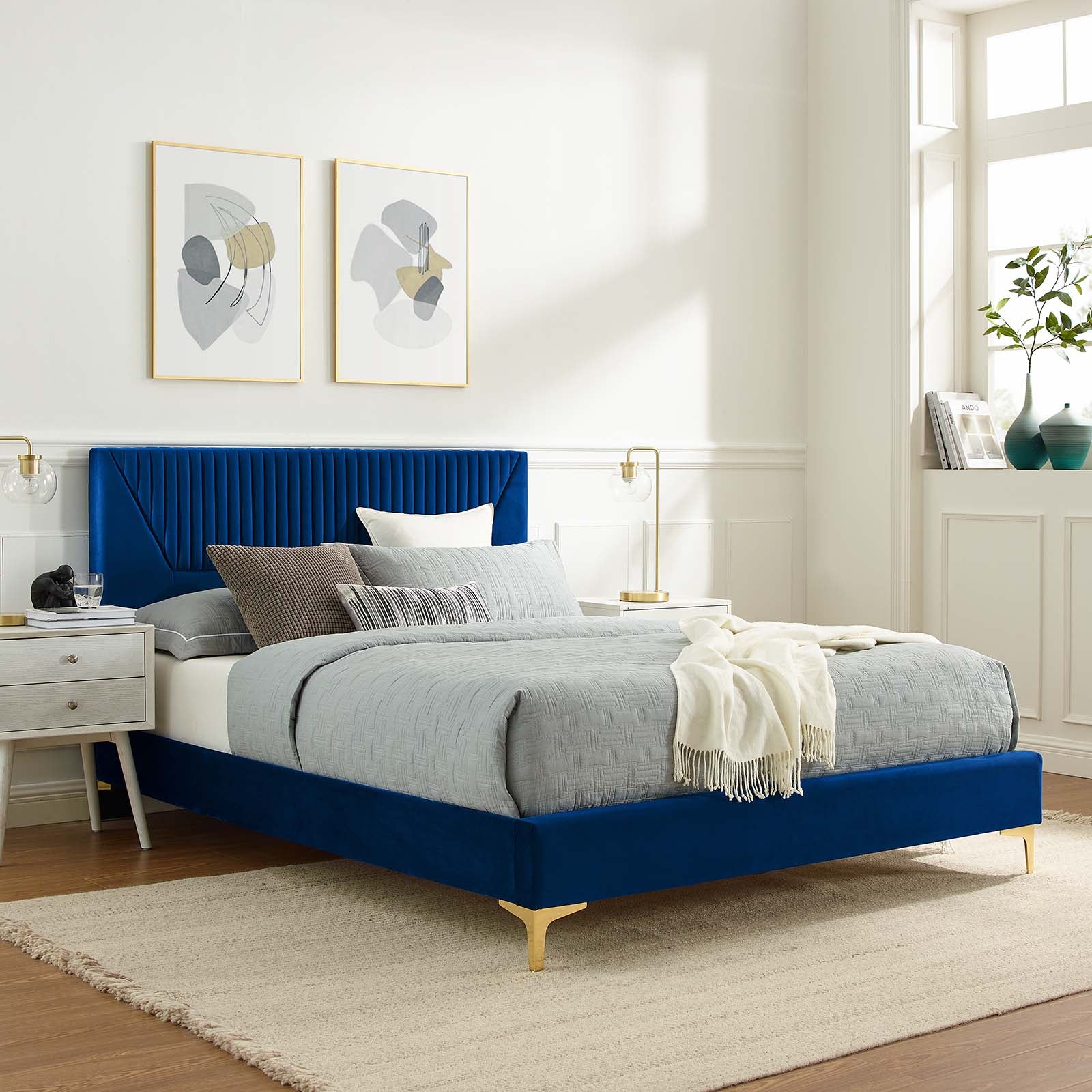 Yasmine Channel Tufted Performance Velvet King Platform Bed By Modway - MOD-7016 - Image 24