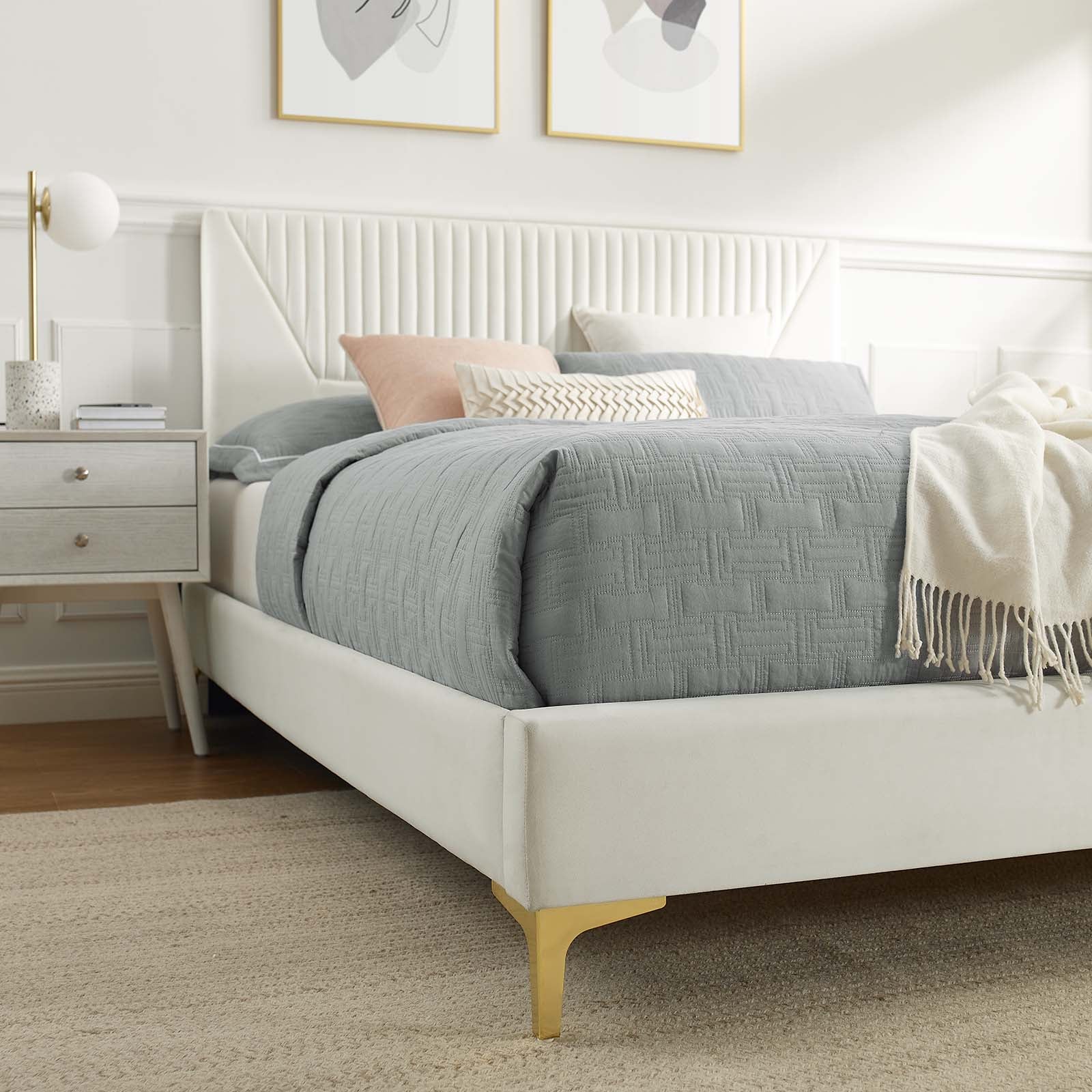 Yasmine Channel Tufted Performance Velvet King Platform Bed By Modway - MOD-7016 - Image 31