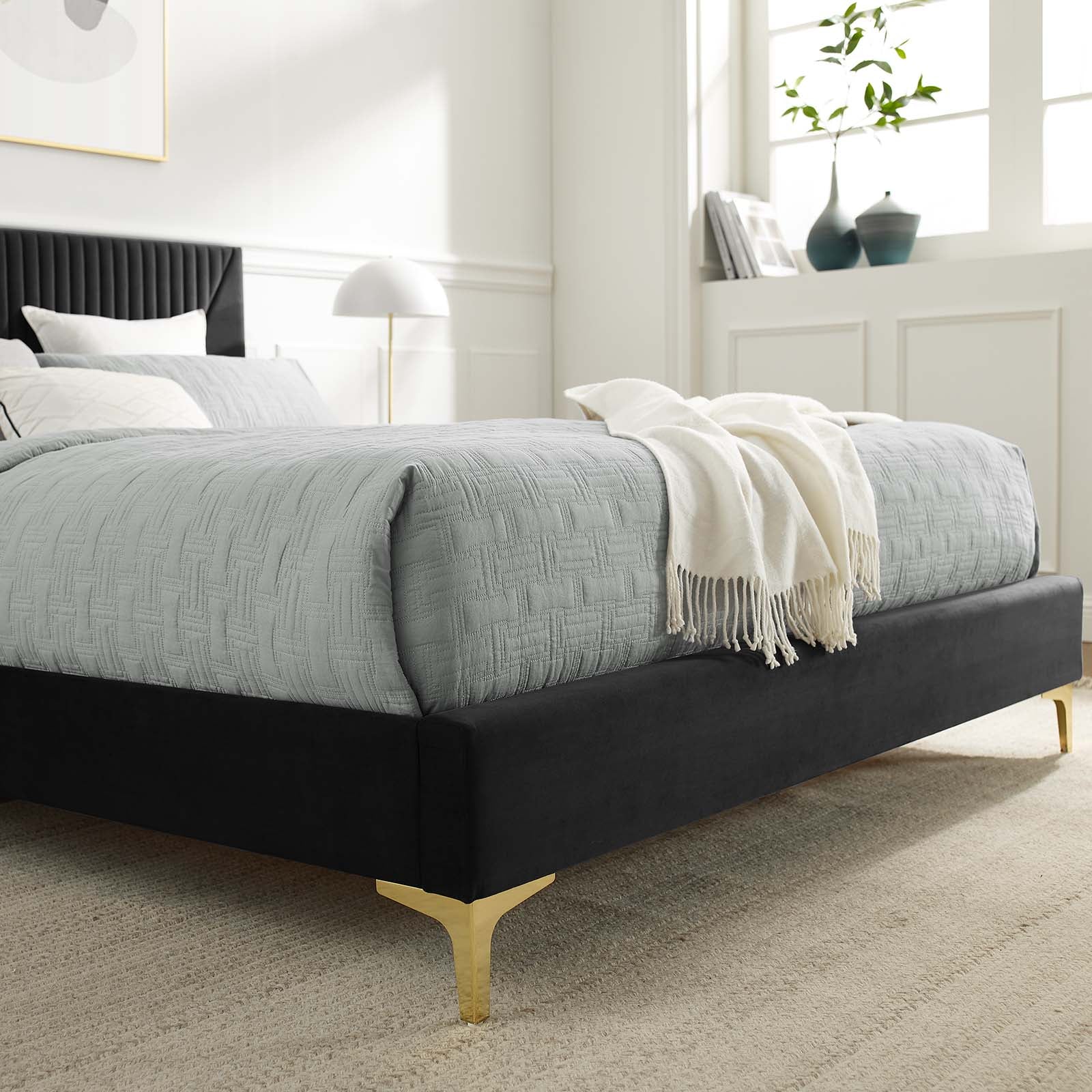 Yasmine Channel Tufted Performance Velvet Queen Platform Bed By Modway - MOD-6980 - Image 8
