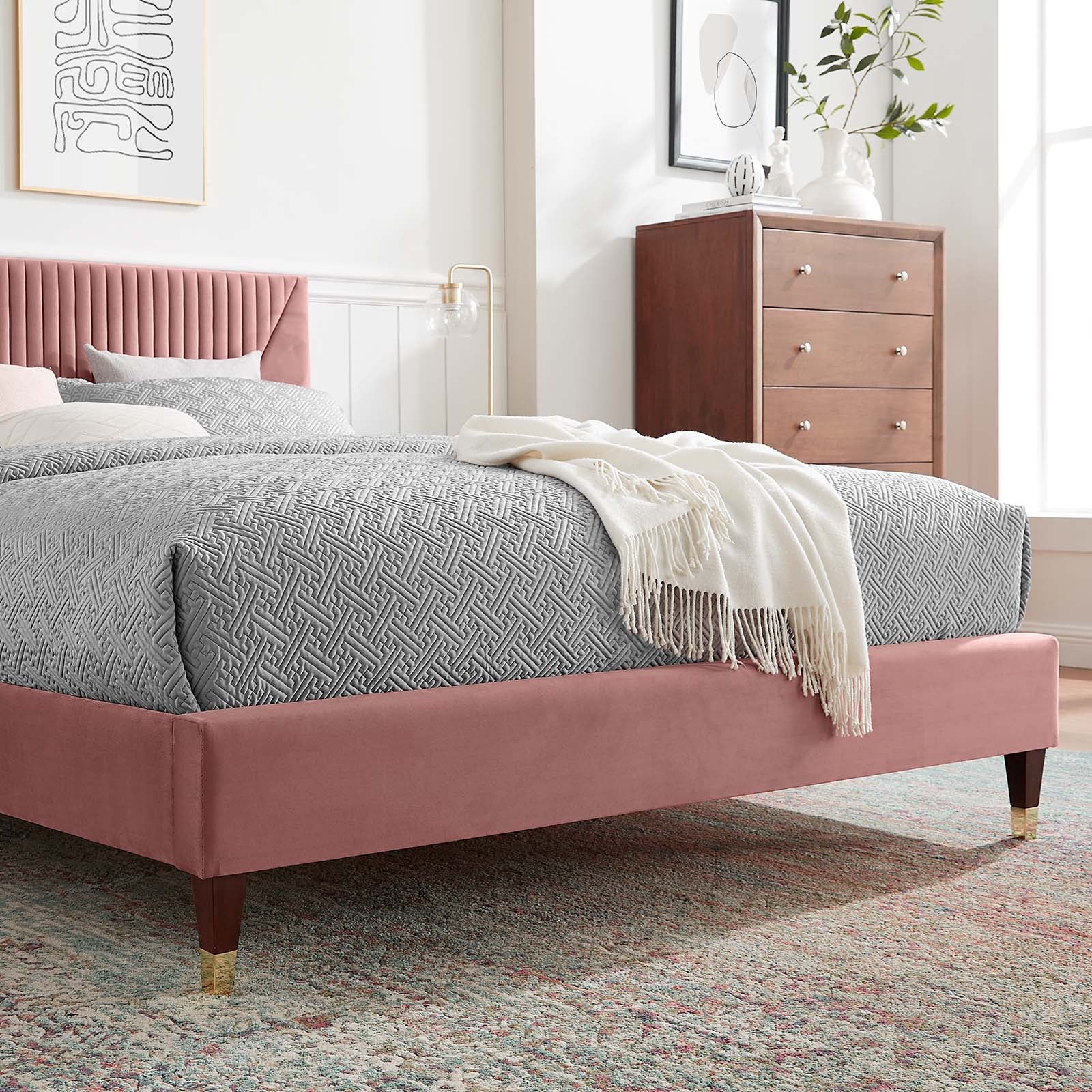 Yasmine Channel Tufted Performance Velvet Twin Platform Bed By Modway - MOD-6984 - Image 15