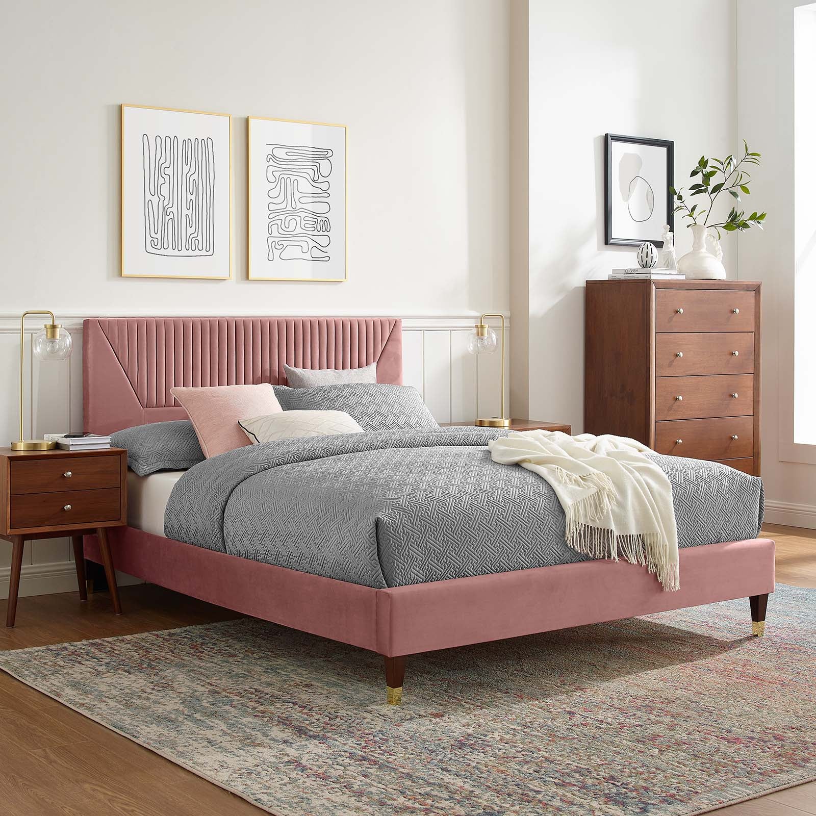Yasmine Channel Tufted Performance Velvet Twin Platform Bed By Modway - MOD-6984 - Image 16