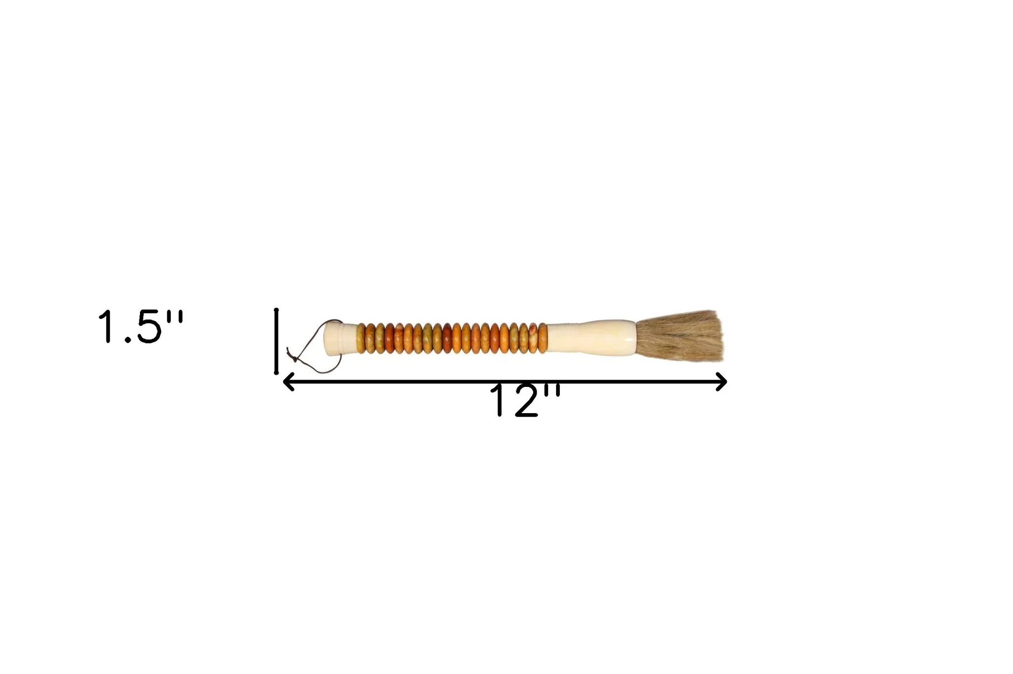 Yellow And Brown Jade Abacus Disc Decorative Calligraphy Brush By Homeroots - Image 5