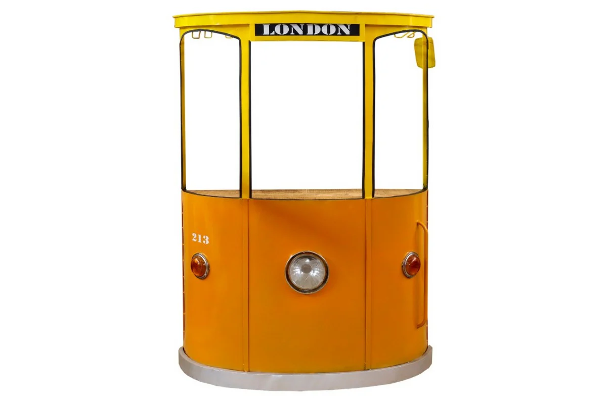 Yellow And Orange London Tram Bar By Homeroots - Image 2