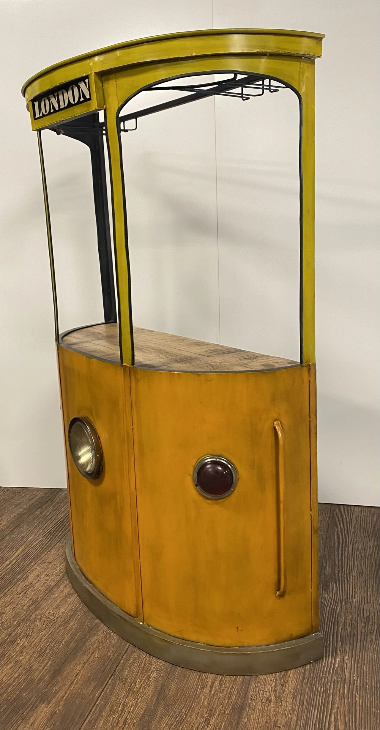 Yellow And Orange London Tram Bar By Homeroots - Image 7