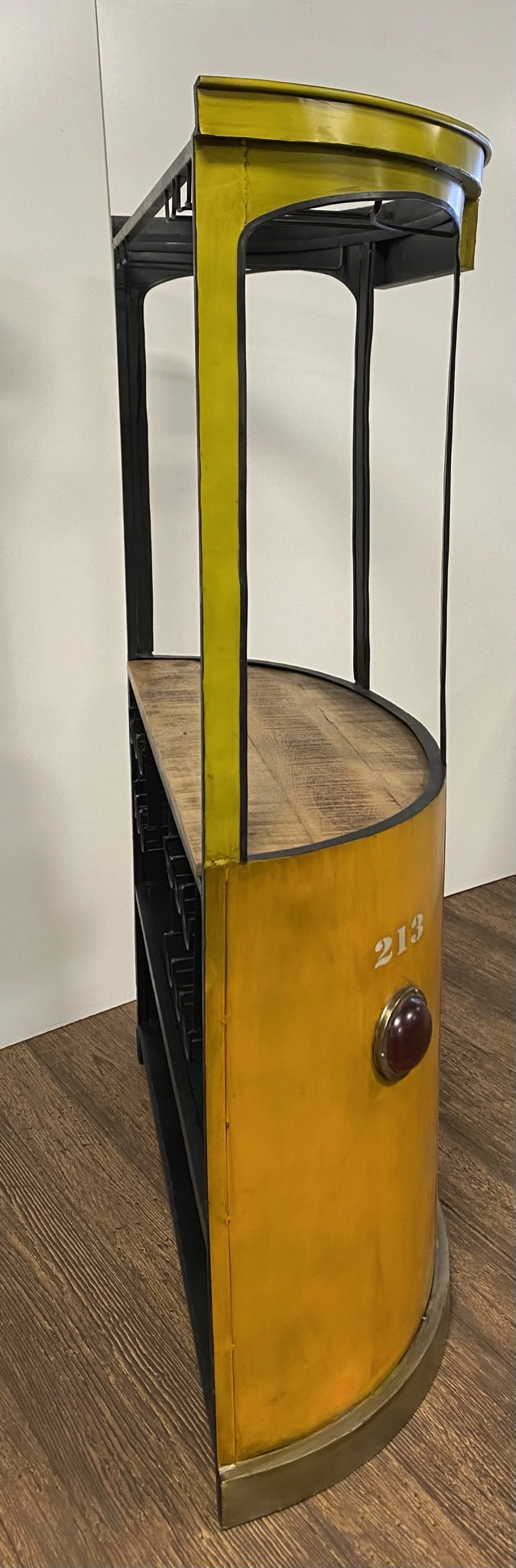Yellow And Orange London Tram Bar By Homeroots - Image 8