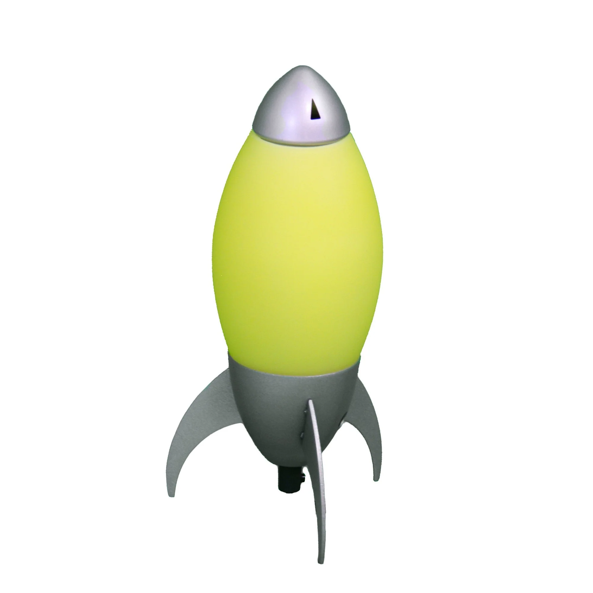 Yellow and Silver Rocket Shaped Table Lamp By Homeroots - Image 2