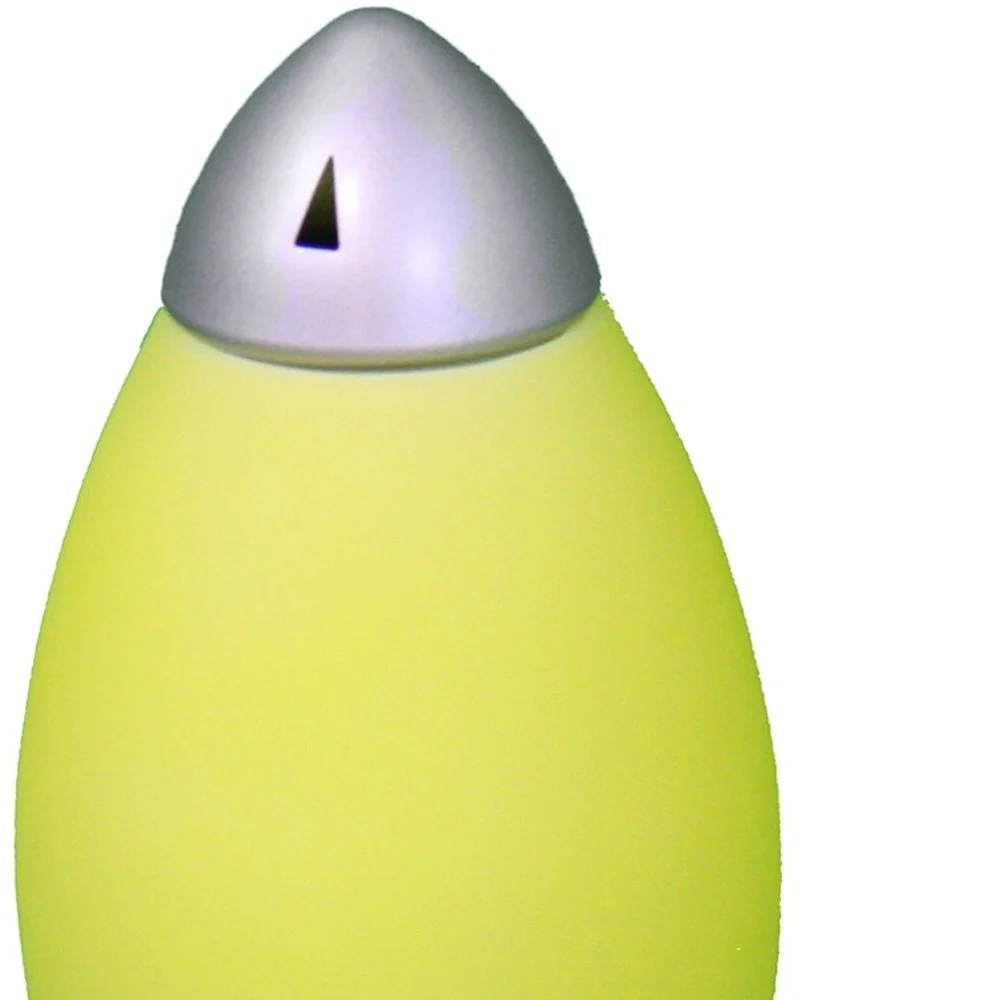 Yellow and Silver Rocket Shaped Table Lamp By Homeroots - Image 3