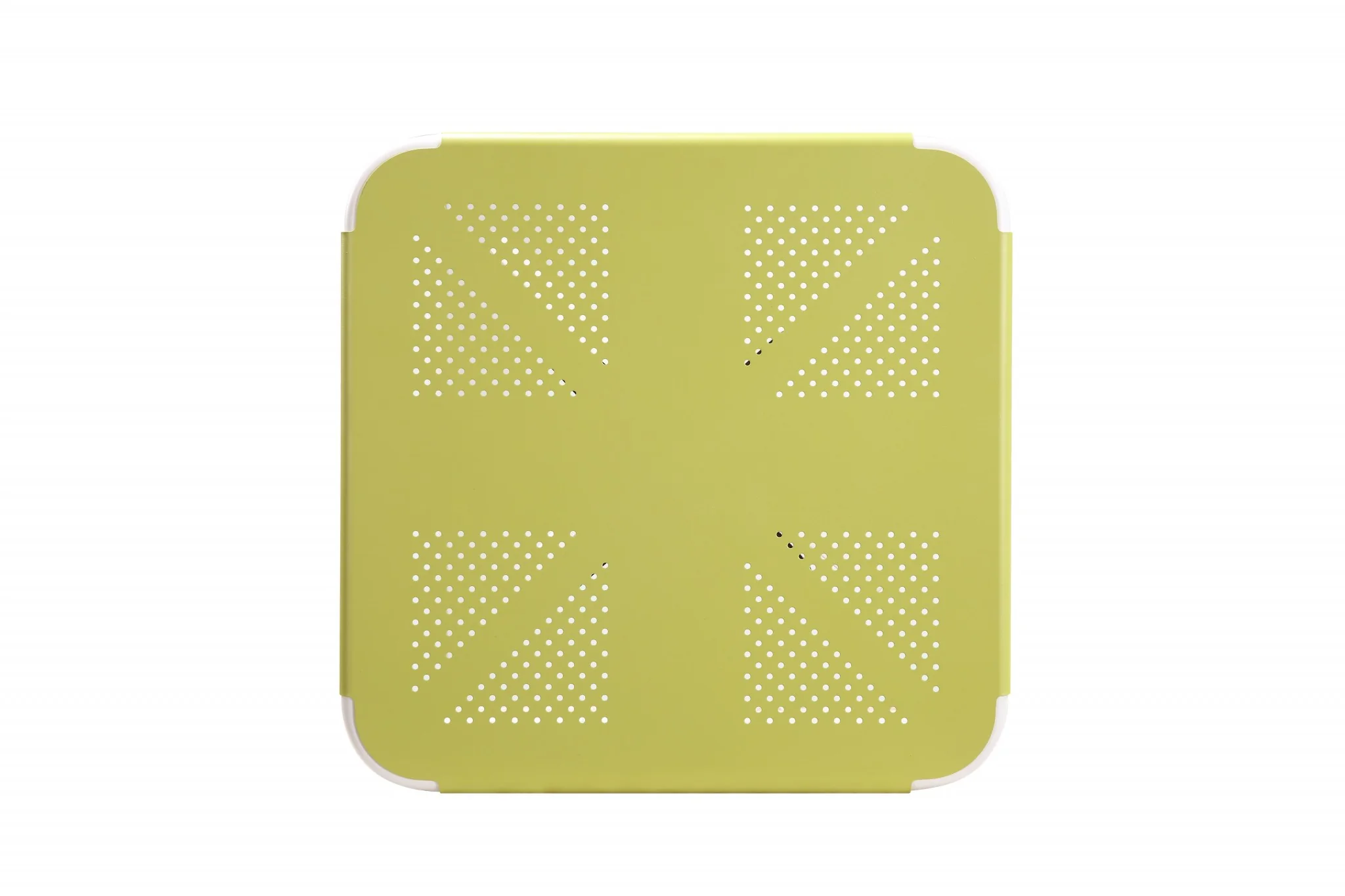 Yellow White Metal Folding Table By Homeroots - Image 2