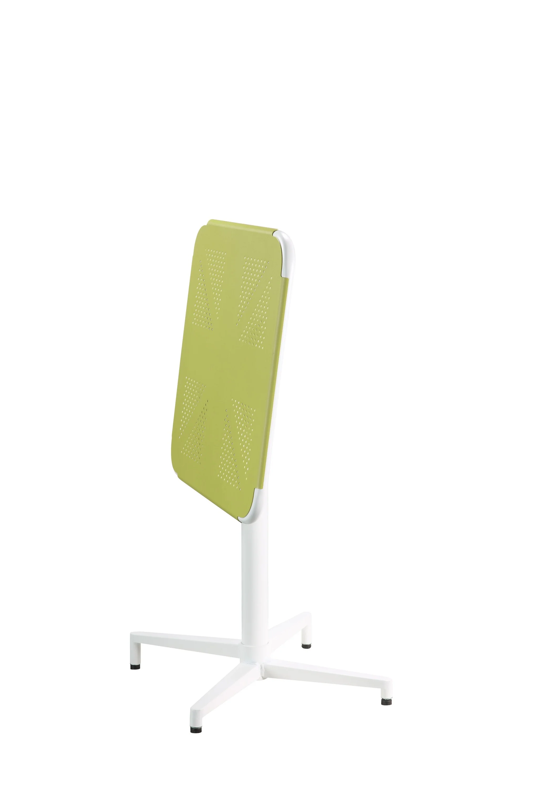 Yellow White Metal Folding Table By Homeroots - Image 3