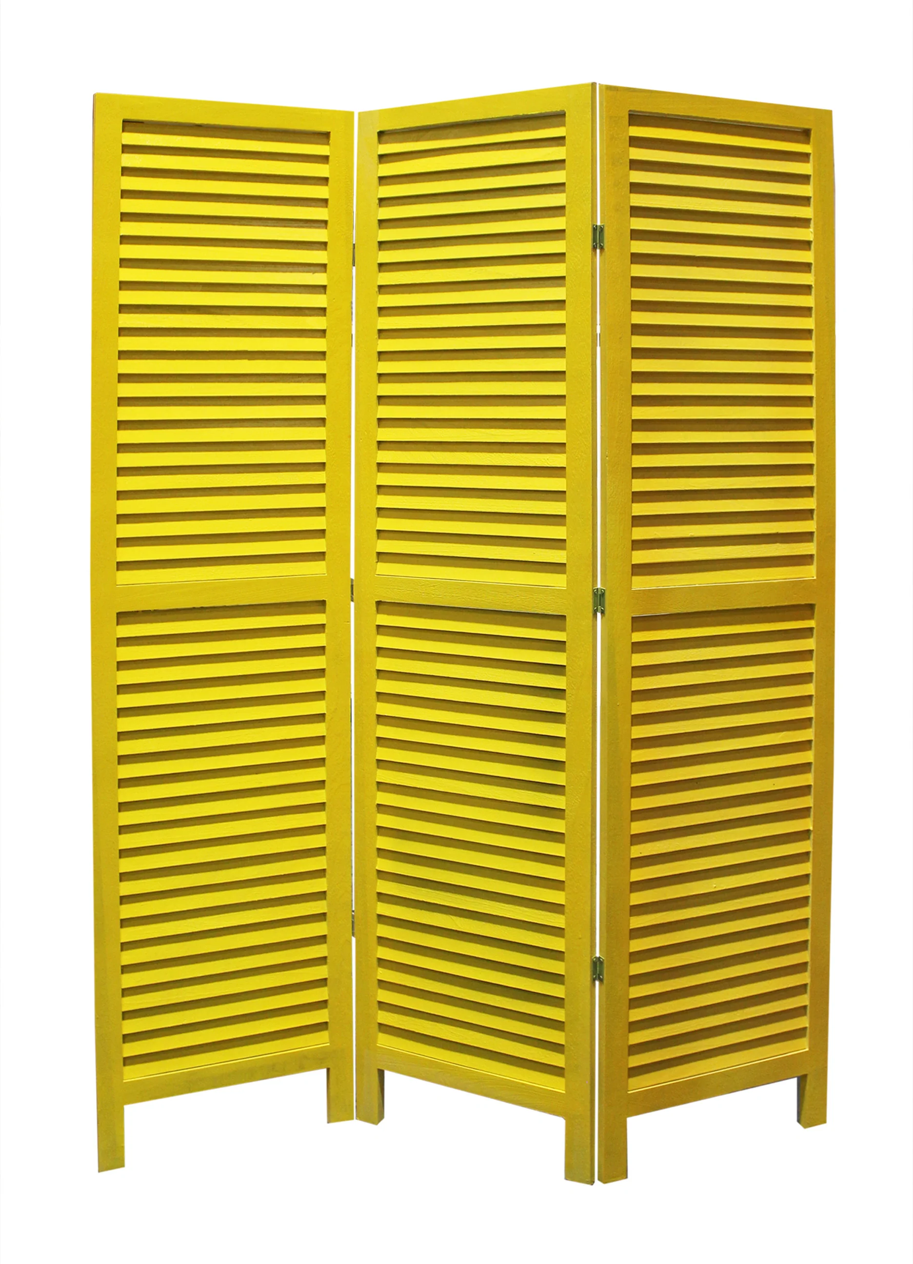 Yellow Wood Shutter - Screen By Homeroots - Image 2