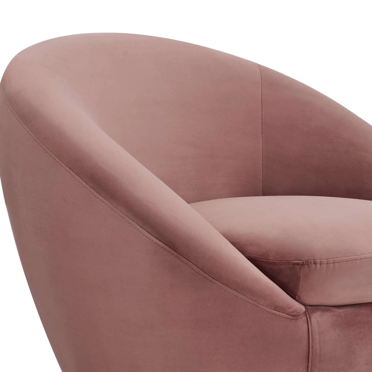 Yves Blush Velvet Swivel Accent Chair with Gold Base By Armen Living - Image 5