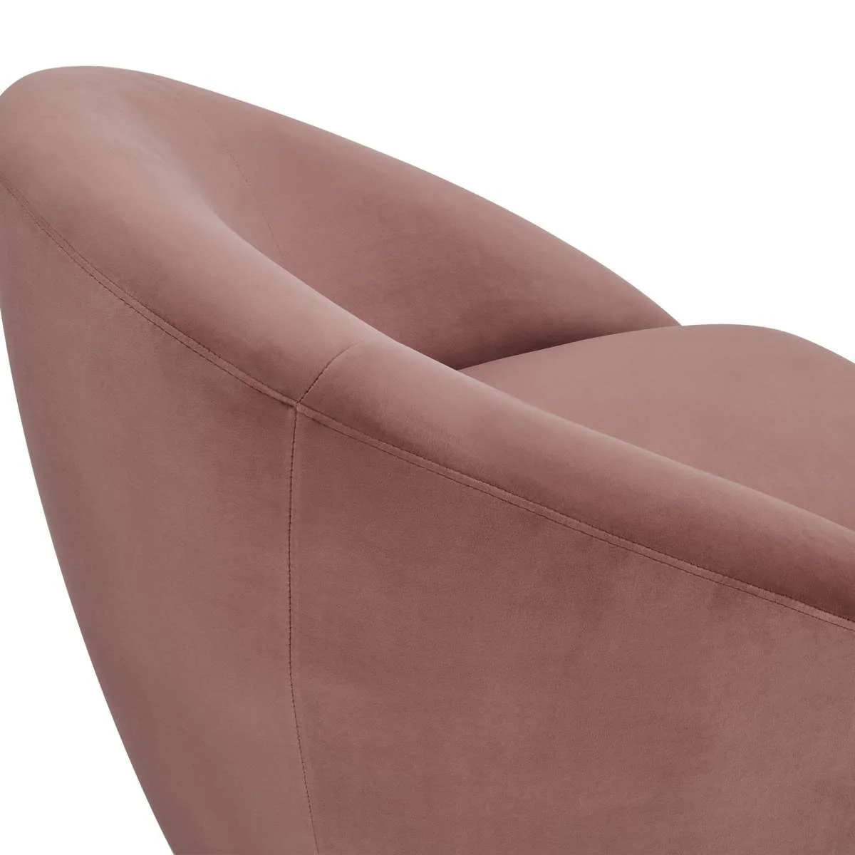 Yves Blush Velvet Swivel Accent Chair with Gold Base By Armen Living - Image 6