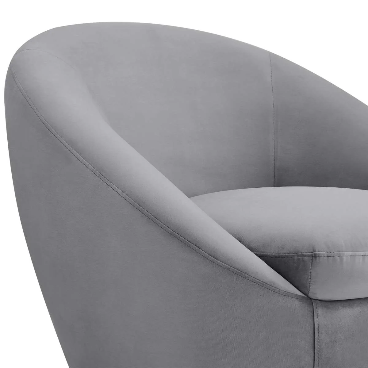 Yves Gray Velvet Swivel Accent Chair with Gold Base By Armen Living - Image 5
