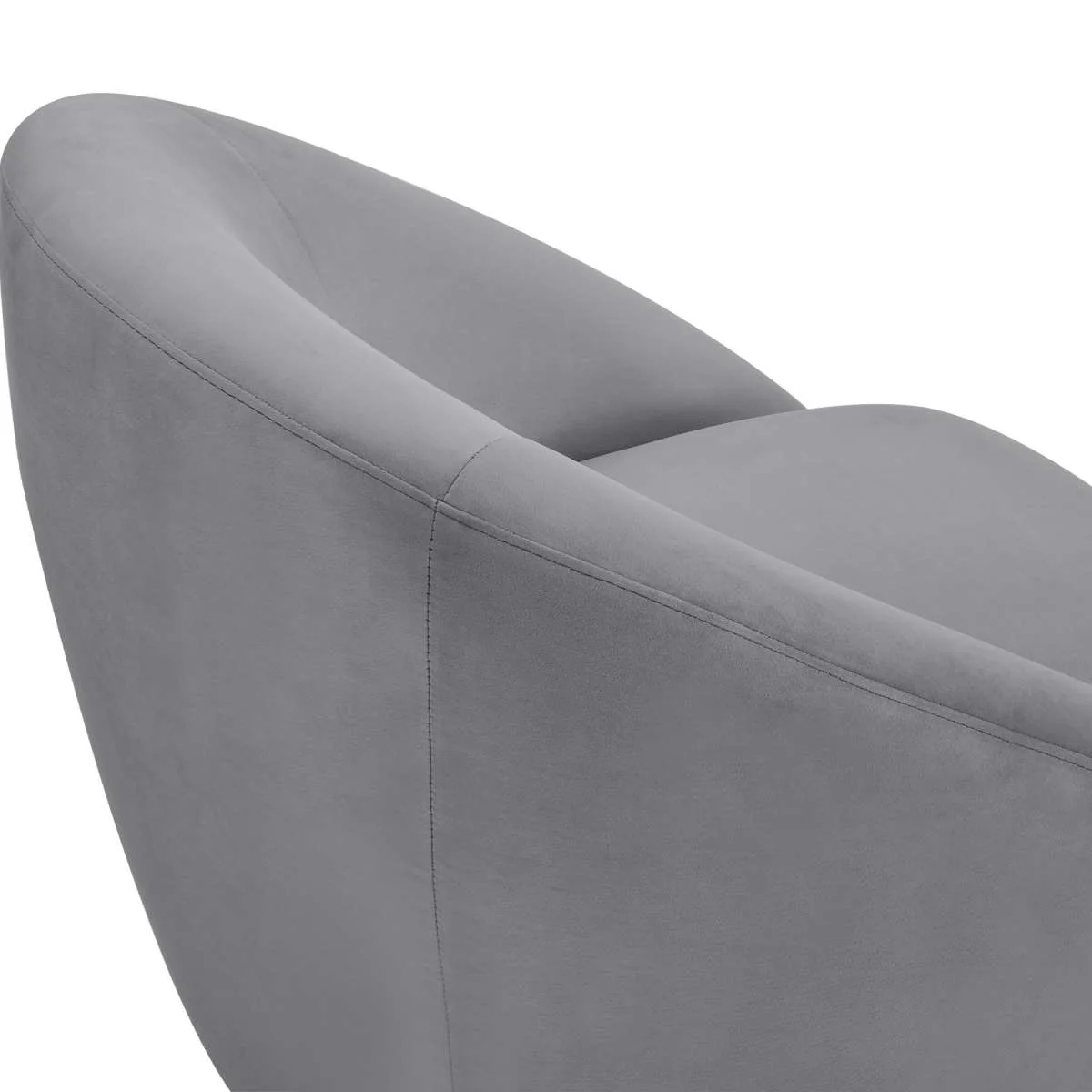 Yves Gray Velvet Swivel Accent Chair with Gold Base By Armen Living - Image 6
