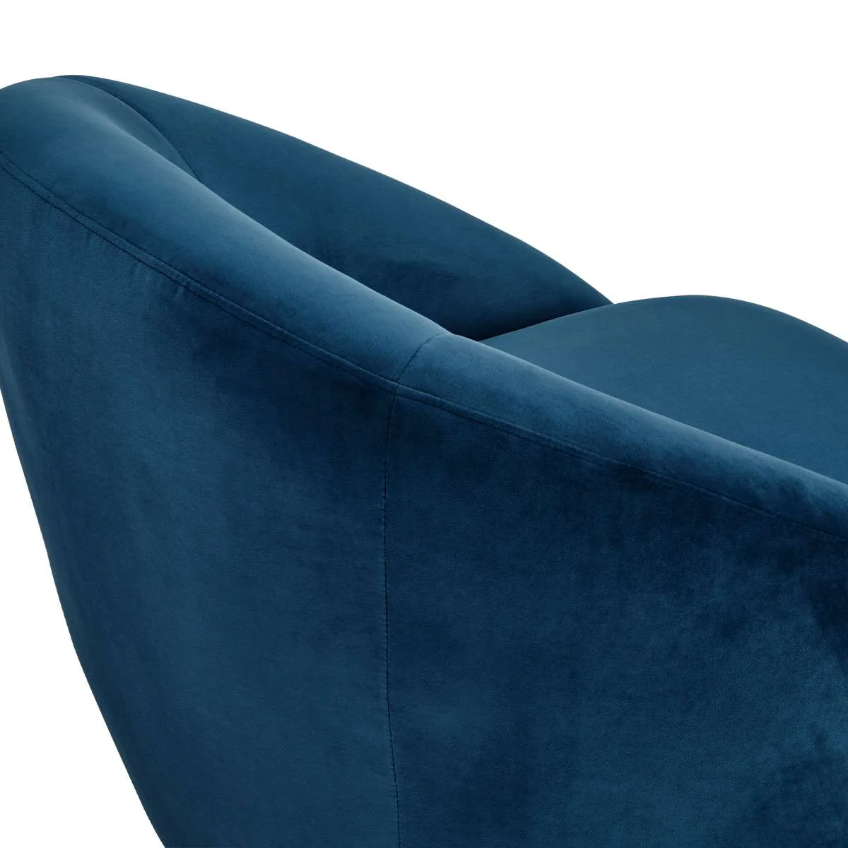 Yves Navy Velvet Swivel Accent Chair with Gold Base By Armen Living - Image 3