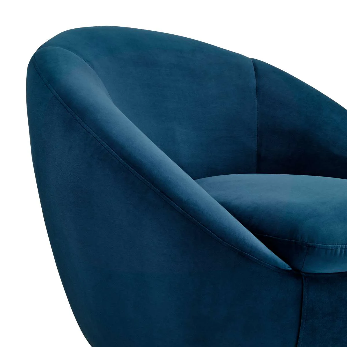 Yves Navy Velvet Swivel Accent Chair with Gold Base By Armen Living - Image 5