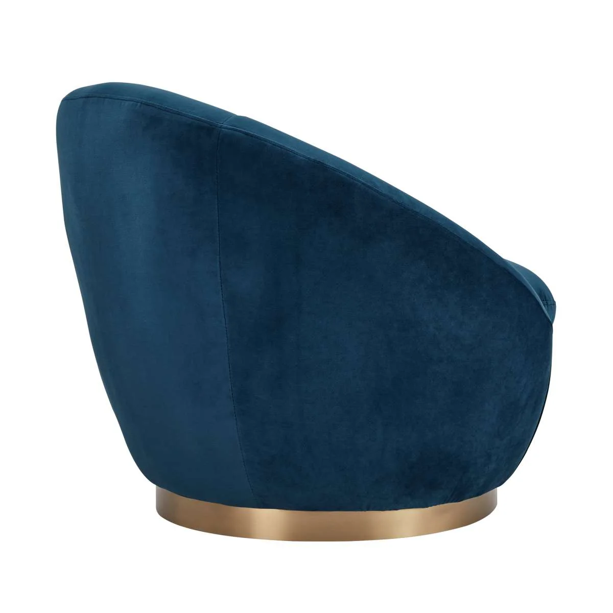 Yves Navy Velvet Swivel Accent Chair with Gold Base By Armen Living - Image 7