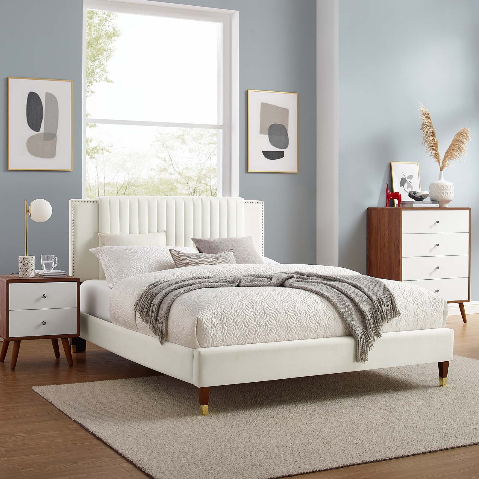 Zahra Channel Tufted Performance Velvet King Platform Bed By Modway - MOD-7006 - Image 32