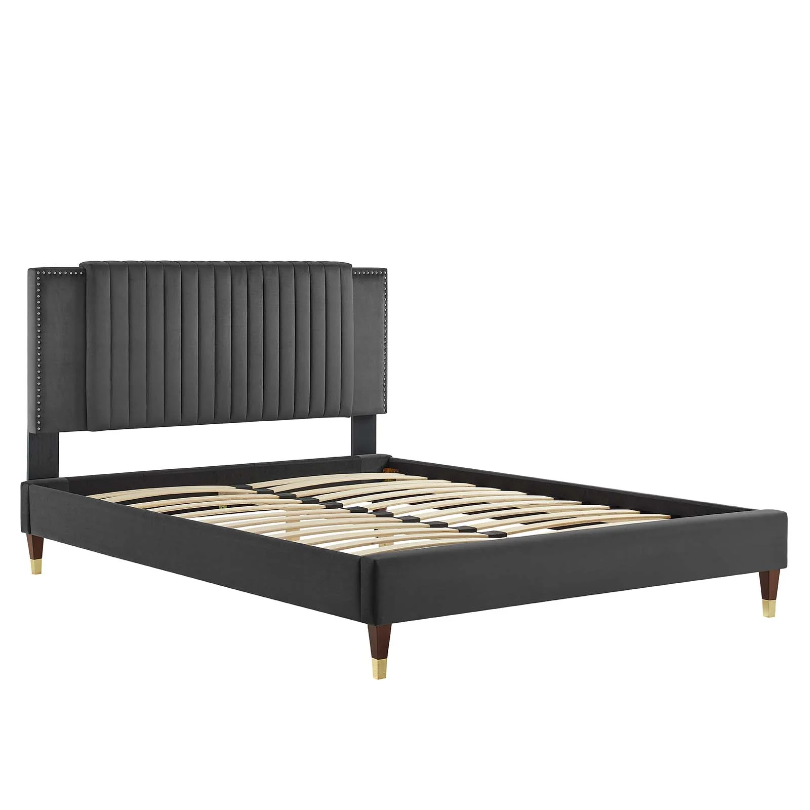 Zahra Channel Tufted Performance Velvet King Platform Bed By Modway - MOD-7006 - Image 5