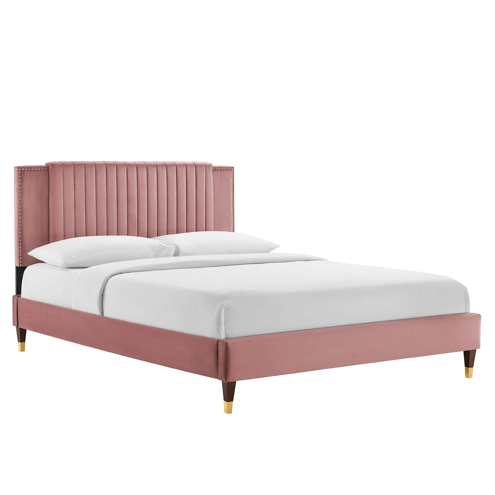 Zahra Channel Tufted Performance Velvet King Platform Bed By Modway - MOD-7006 - Image 9