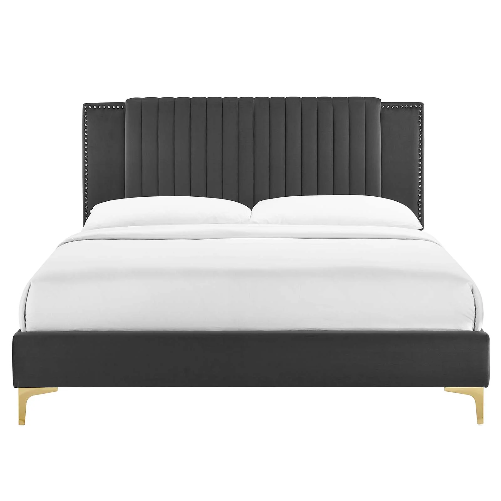Zahra Channel Tufted Performance Velvet King Platform Bed By Modway - MOD-7014 - Image 4