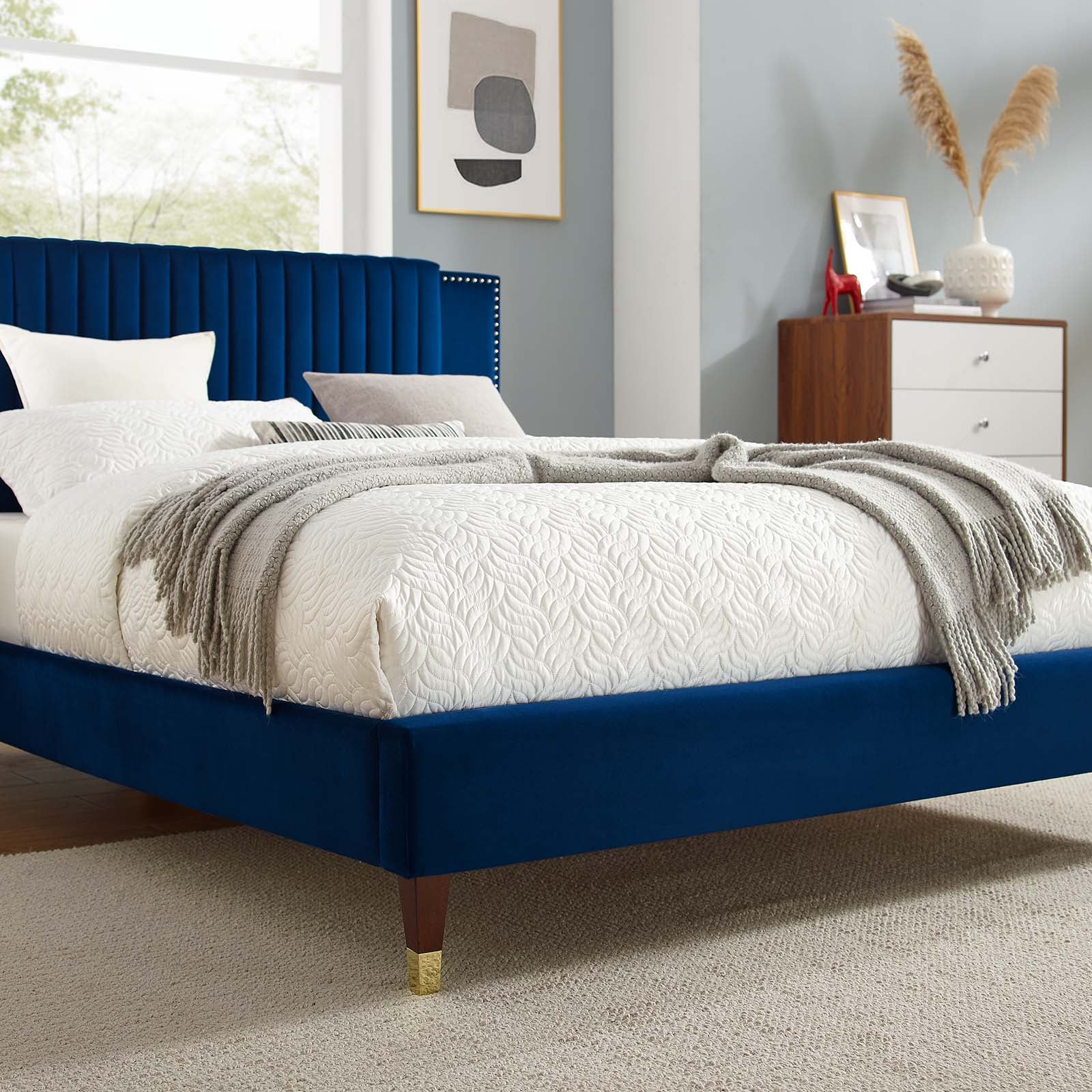 Zahra Channel Tufted Performance Velvet Queen Platform Bed By Modway - MOD-6970 - Image 23