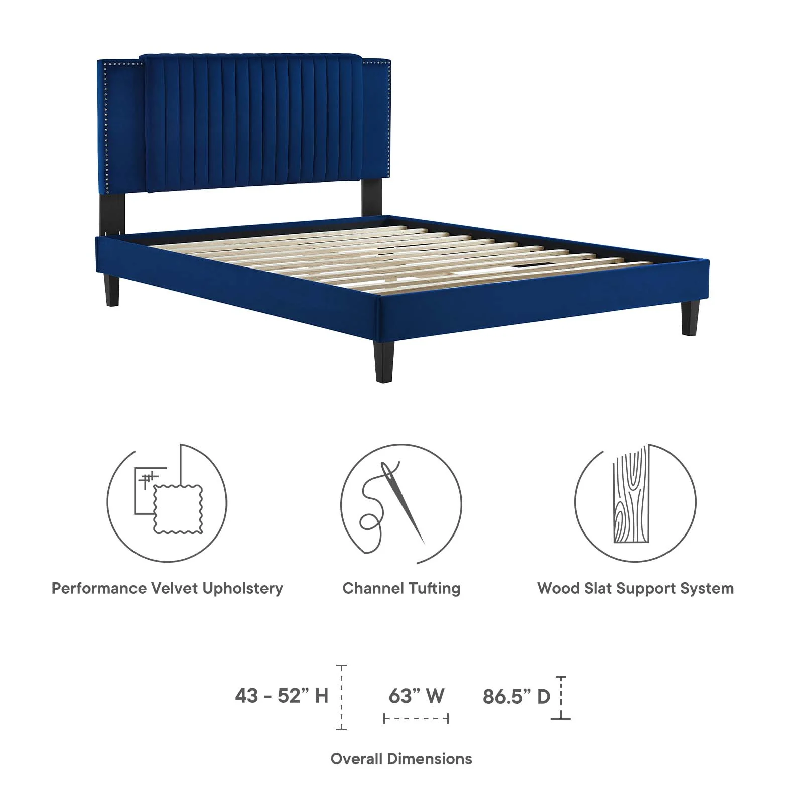 Zahra Channel Tufted Performance Velvet Queen Platform Bed By Modway - MOD-6974 - Image 22