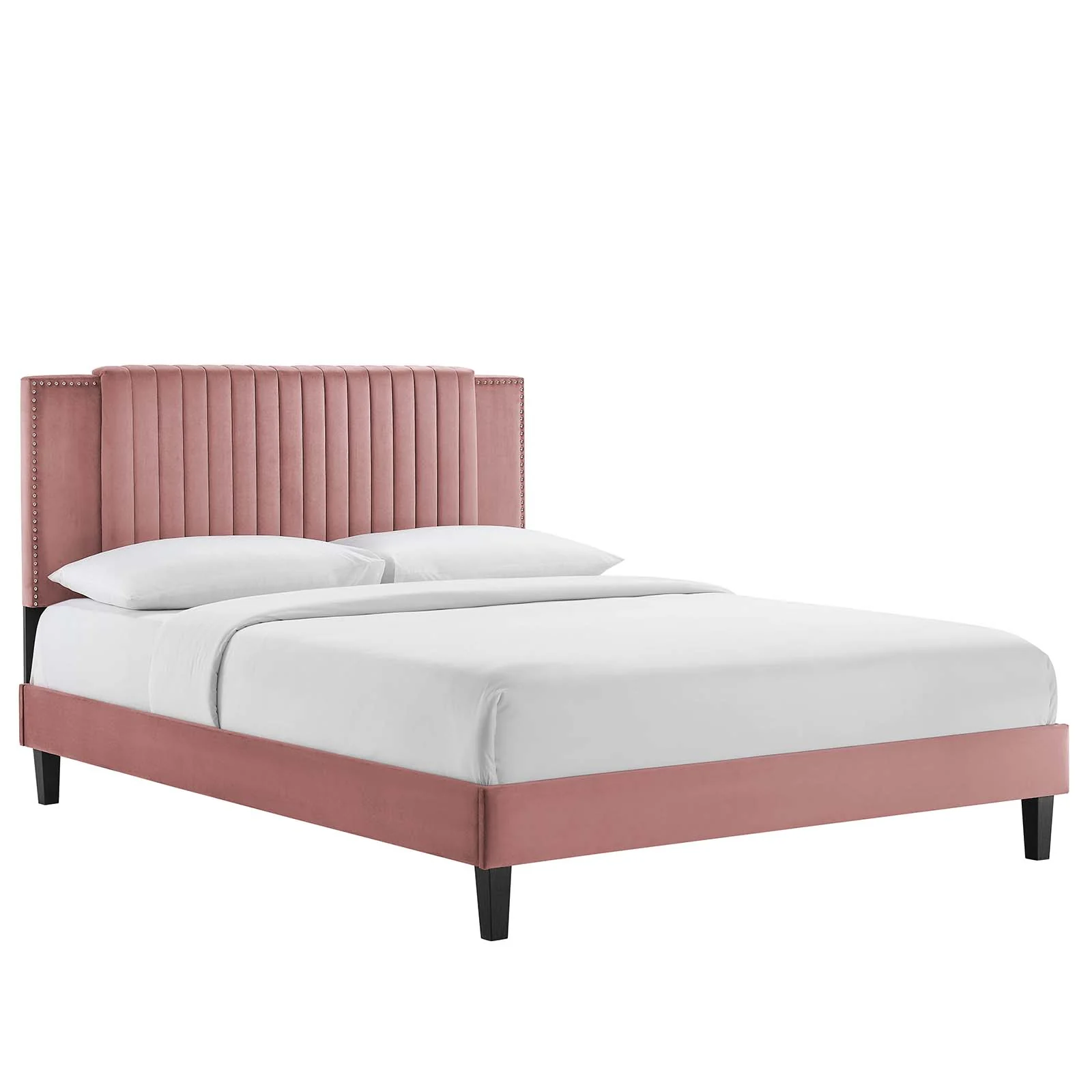 Zahra Channel Tufted Performance Velvet Queen Platform Bed By Modway - MOD-6974 - Image 9