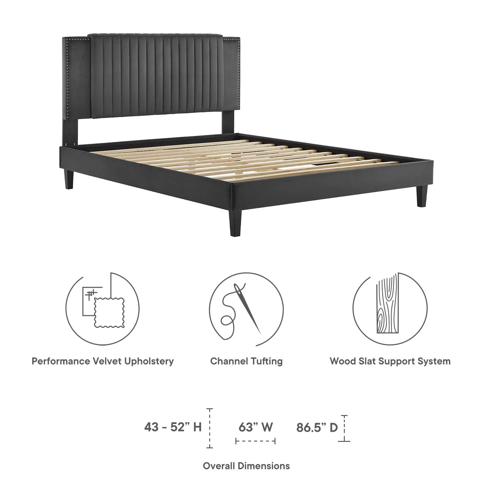 Zahra Channel Tufted Performance Velvet Twin Platform Bed By Modway - MOD-6986 - Image 7
