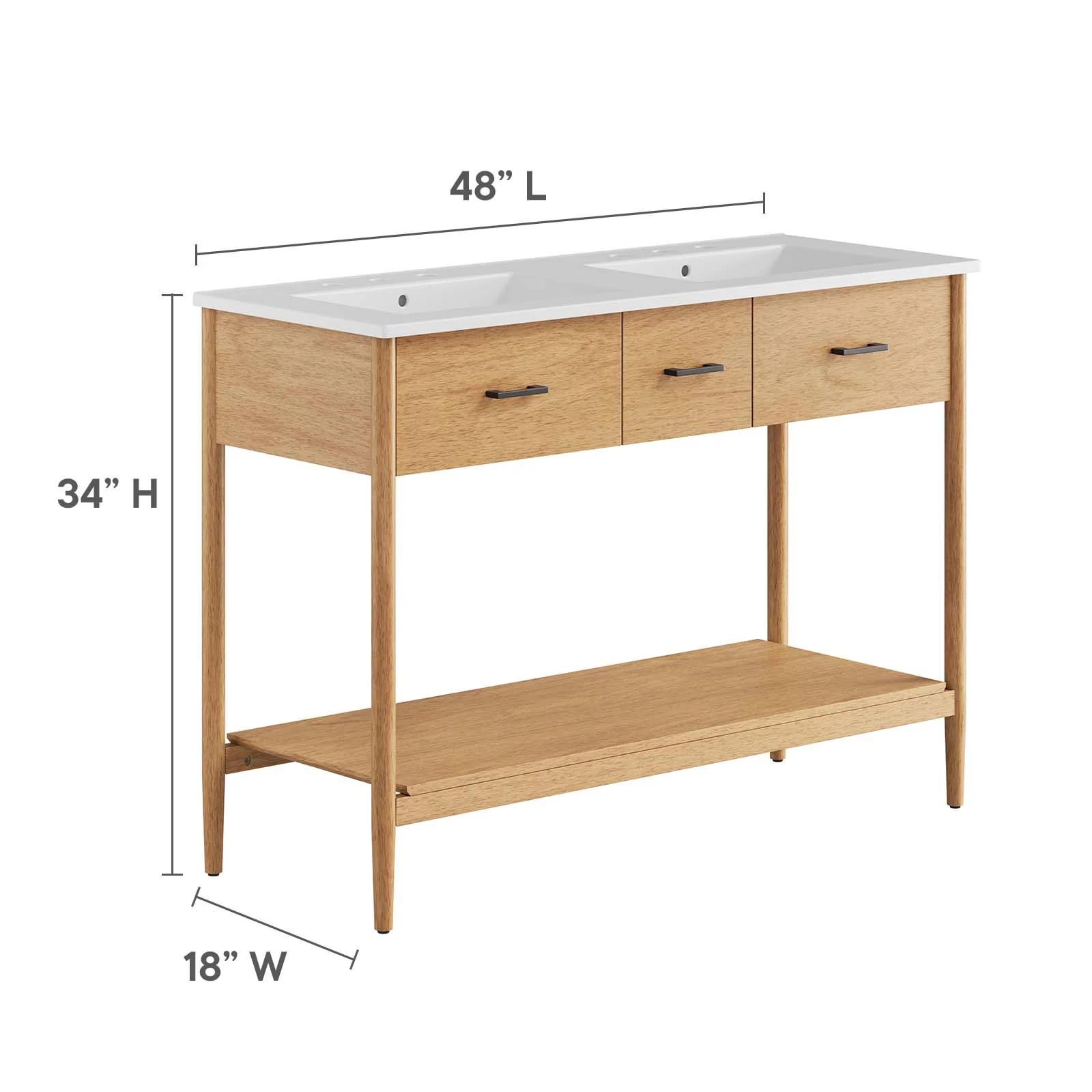 Zaire 48" Double Sink Bathroom Vanity By Modway - EEI-6826 - Image 9