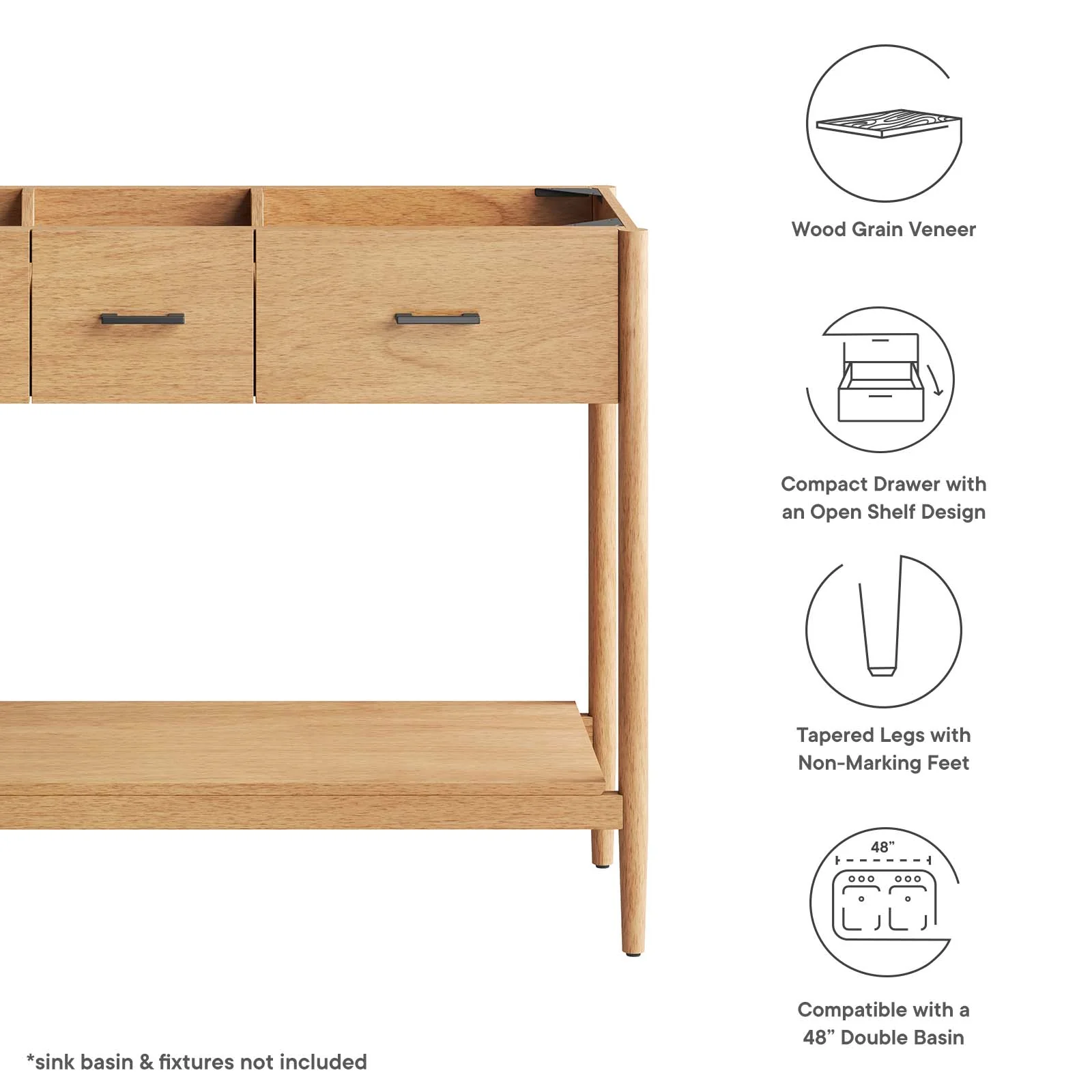 Zaire 48” Double Sink Compatible Bathroom Vanity Cabinet (Sink Basin Not Included) By Modway - EEI-6356 - Image 9