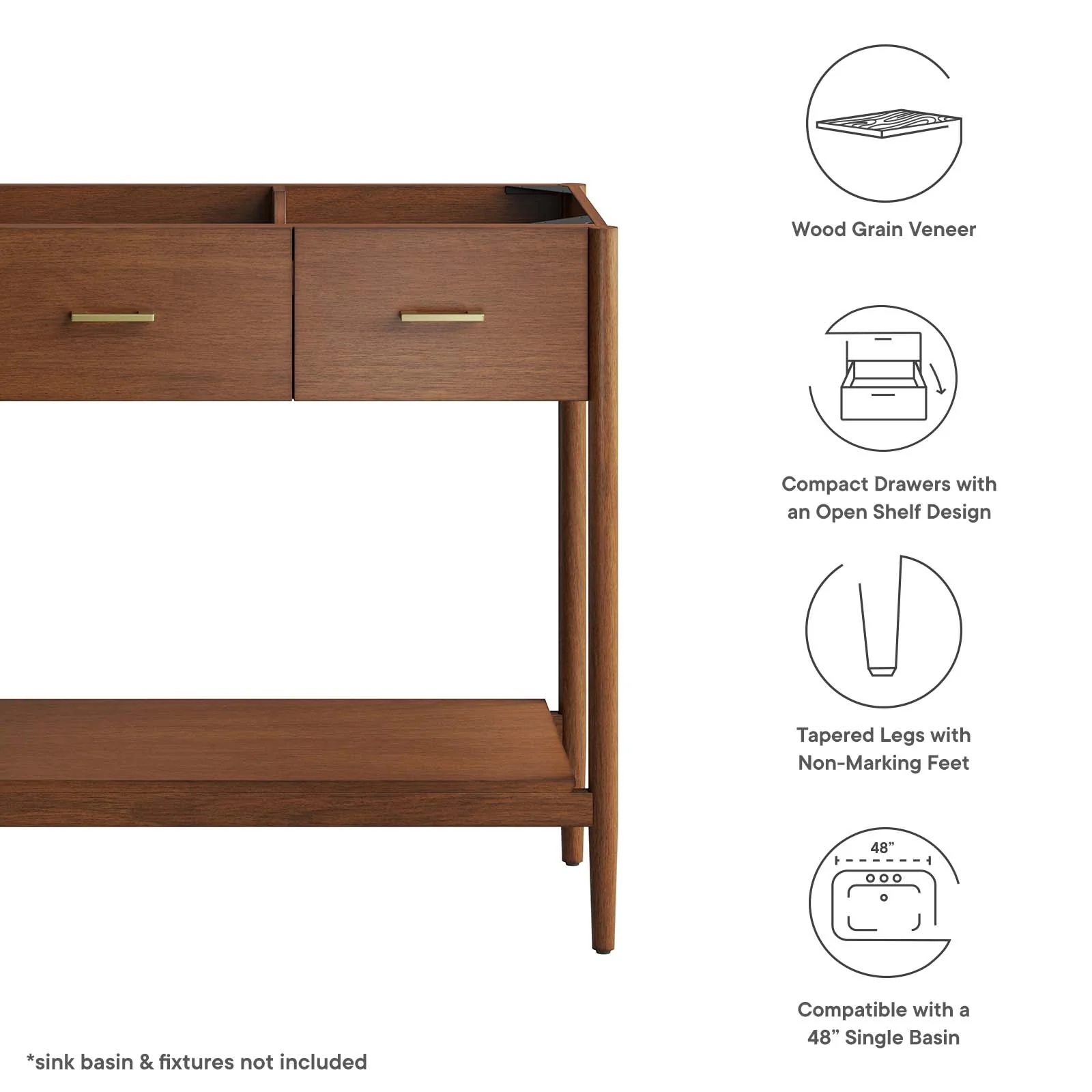 Zaire 48” Single Sink Compatible Bathroom Vanity Cabinet (Sink Basin Not Included) By Modway - EEI-6355 - Image 18