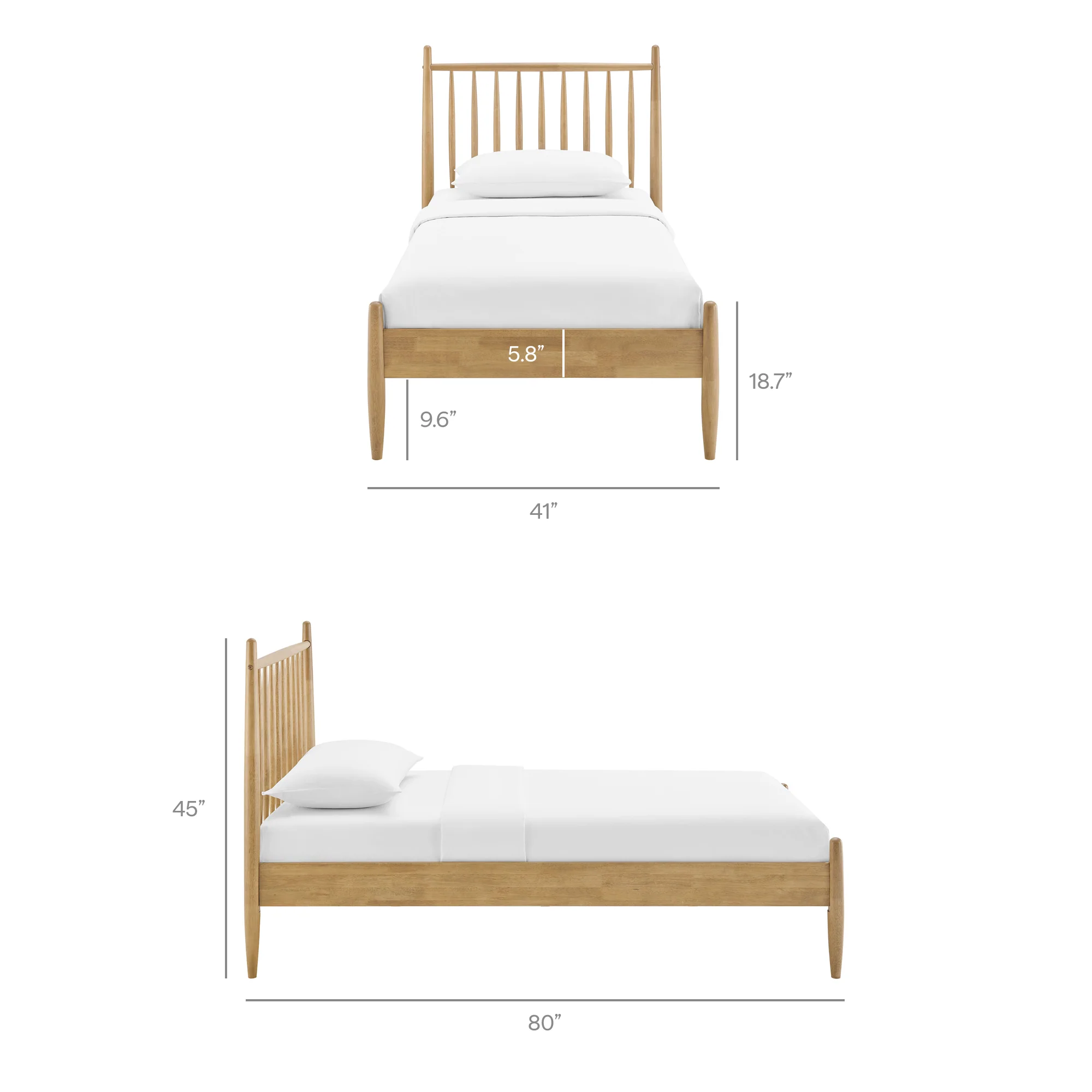 Zane Twin Size Spindle Bed Frame by Modway - Image 17