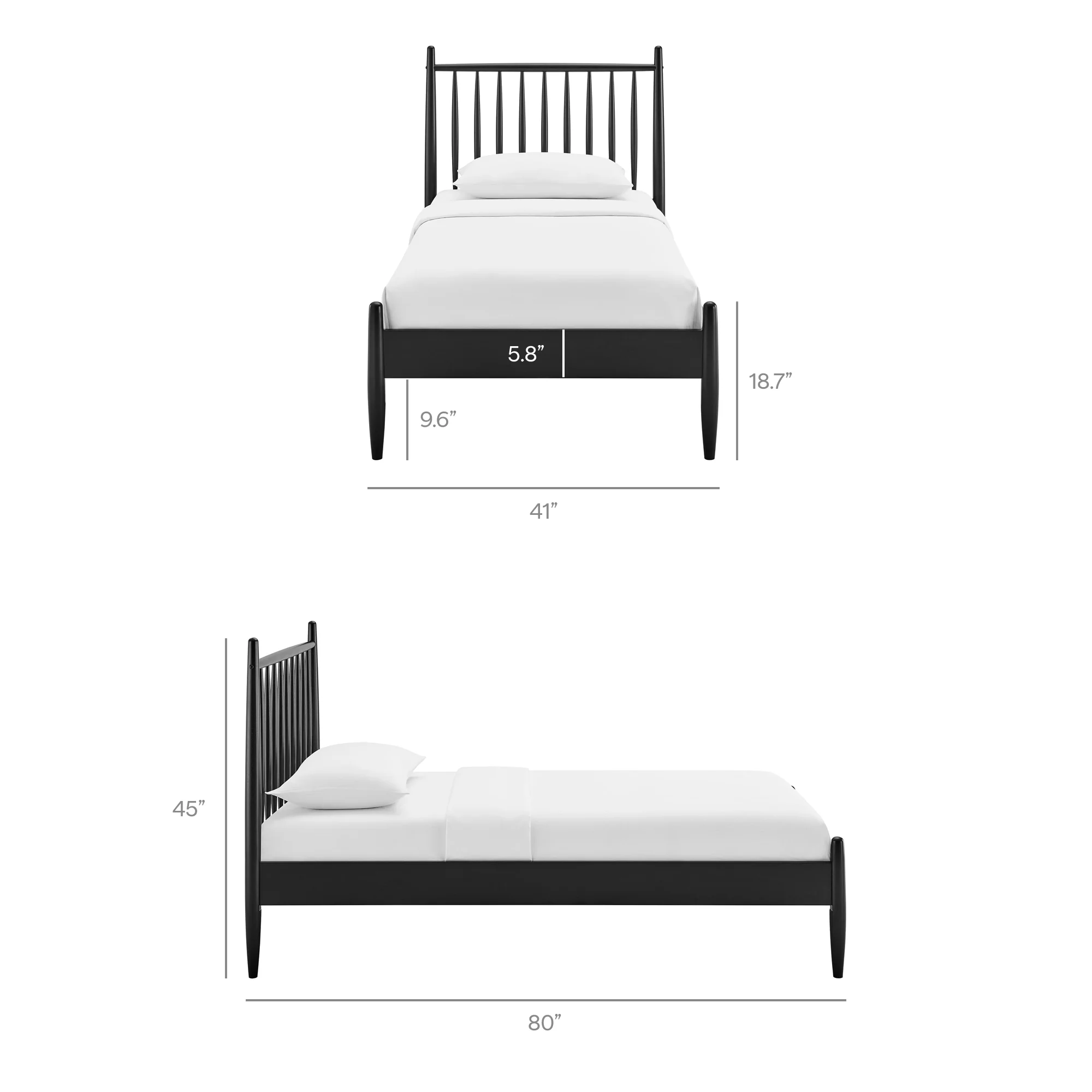 Zane Twin Size Spindle Bed Frame by Modway - Image 8
