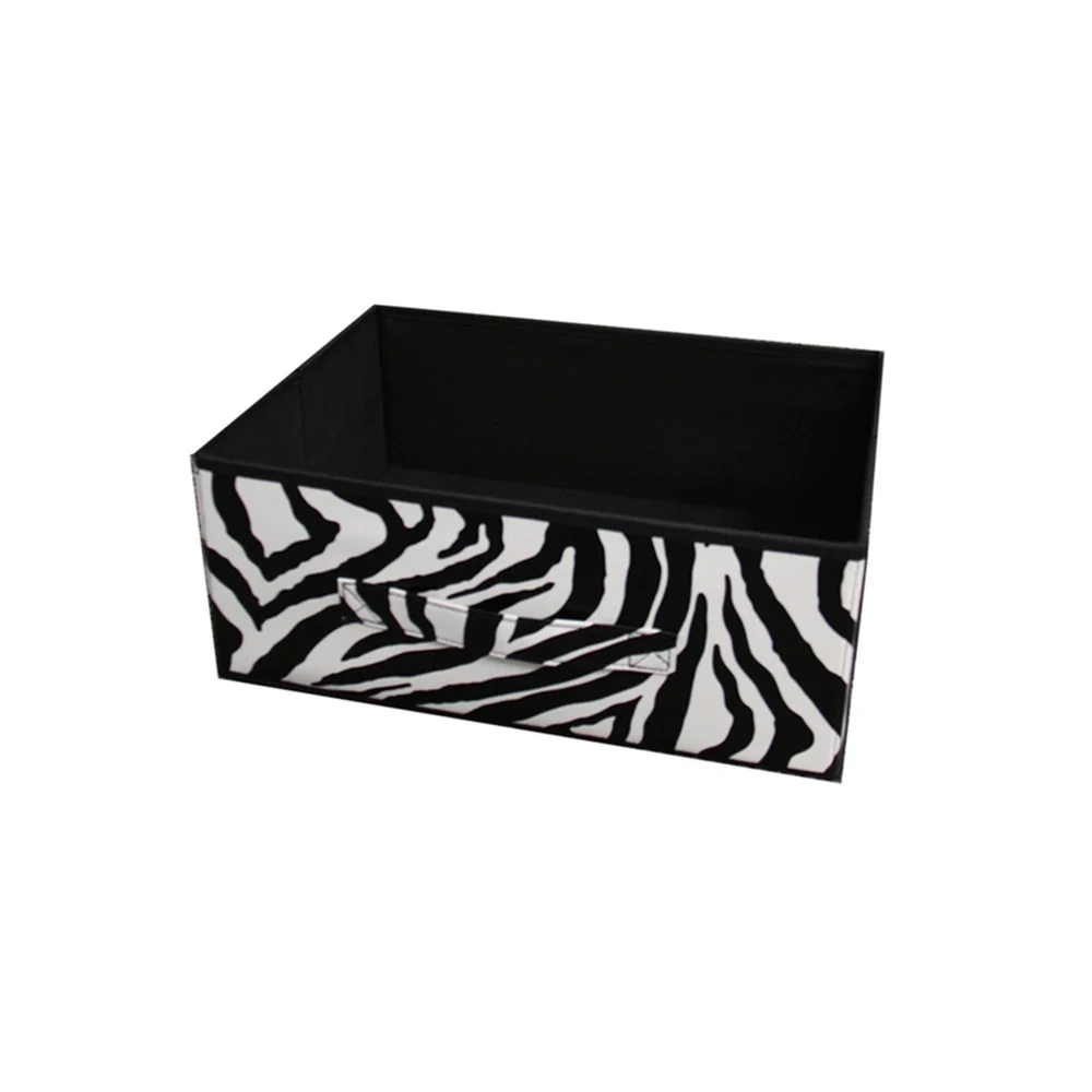 Zebra Black and White Rolling Six Drawer Tower Organizer By Homeroots - Image 2