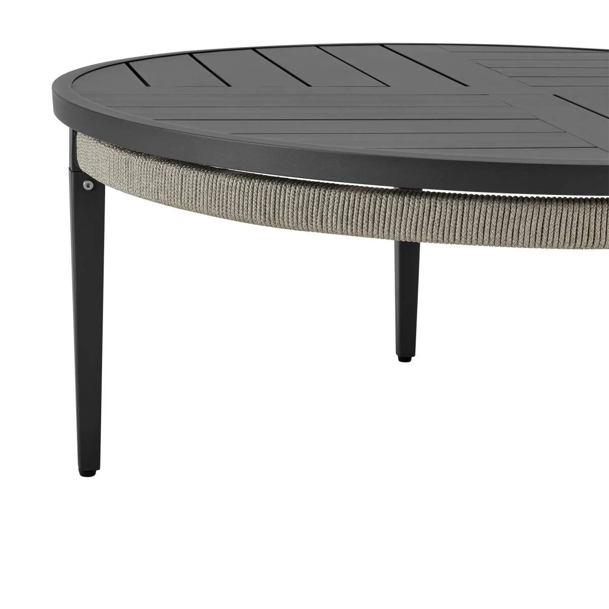 Zella Outdoor Patio 3 Piece Swivel Seating Set in Aluminum with Light Gray Rope and Cushions By Armen Living - Image 6