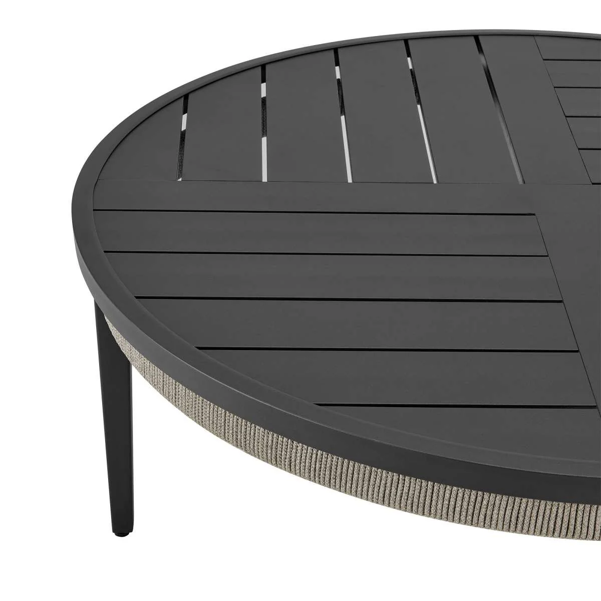 Zella Outdoor Patio 3 Piece Swivel Seating Set in Aluminum with Light Gray Rope and Cushions By Armen Living - Image 9