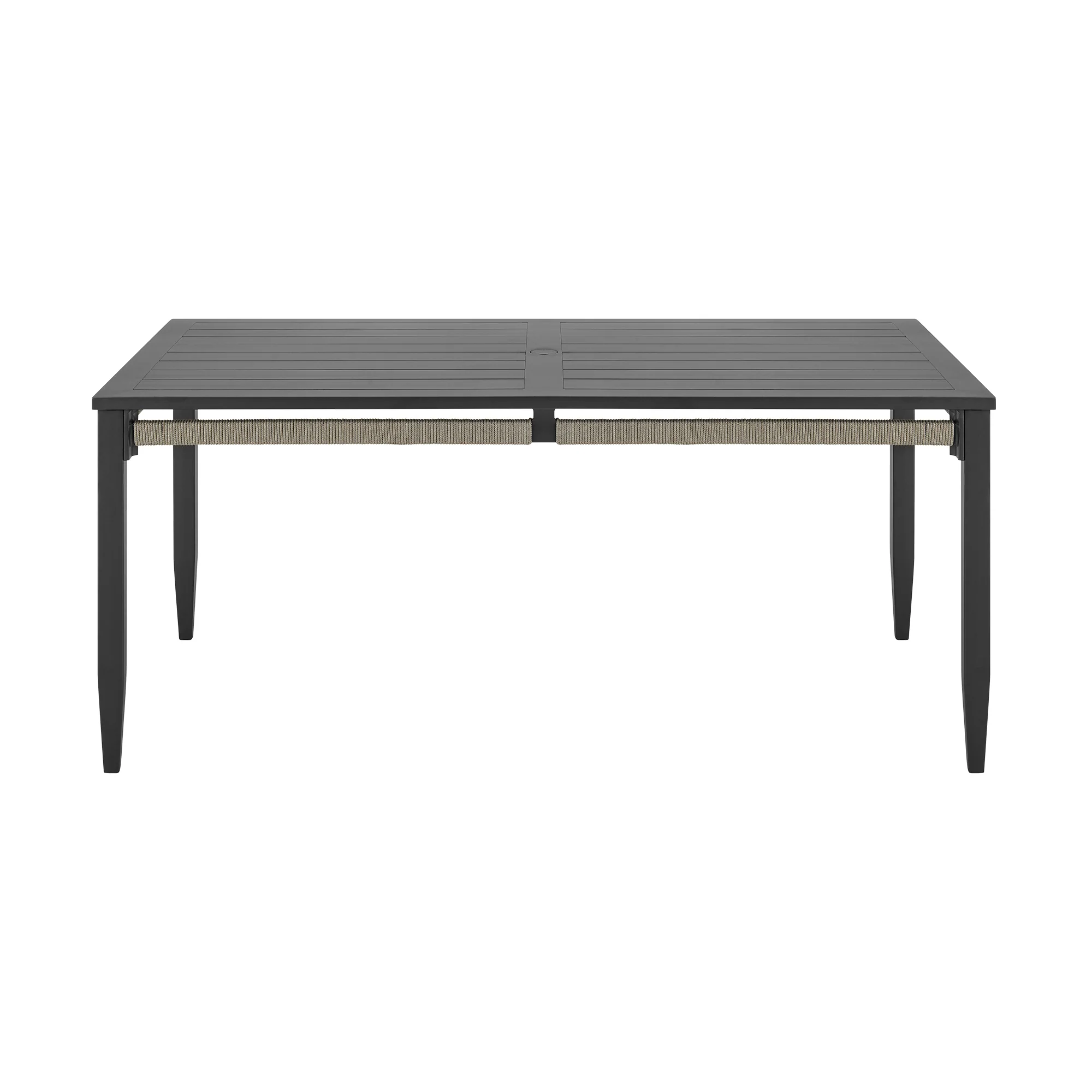 Zella Outdoor Patio 7 Piece Dining Set in Aluminum with Light Gray Rope and Cushions By Armen Living - Image 5