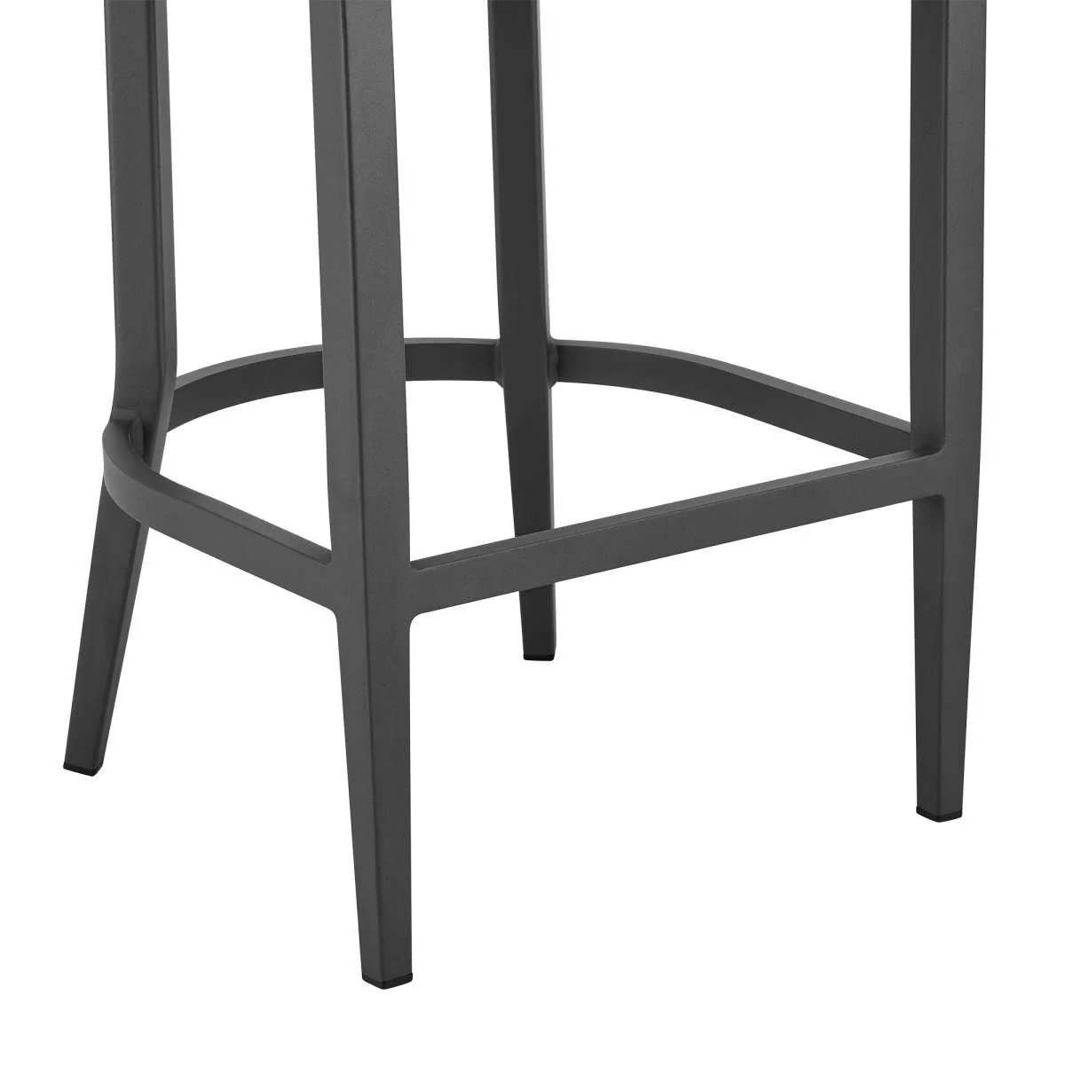 Zella Outdoor Patio Counter Stool in Aluminum with Light Gray Rope and Earl Gray Cushions By Armen Living - Image 6