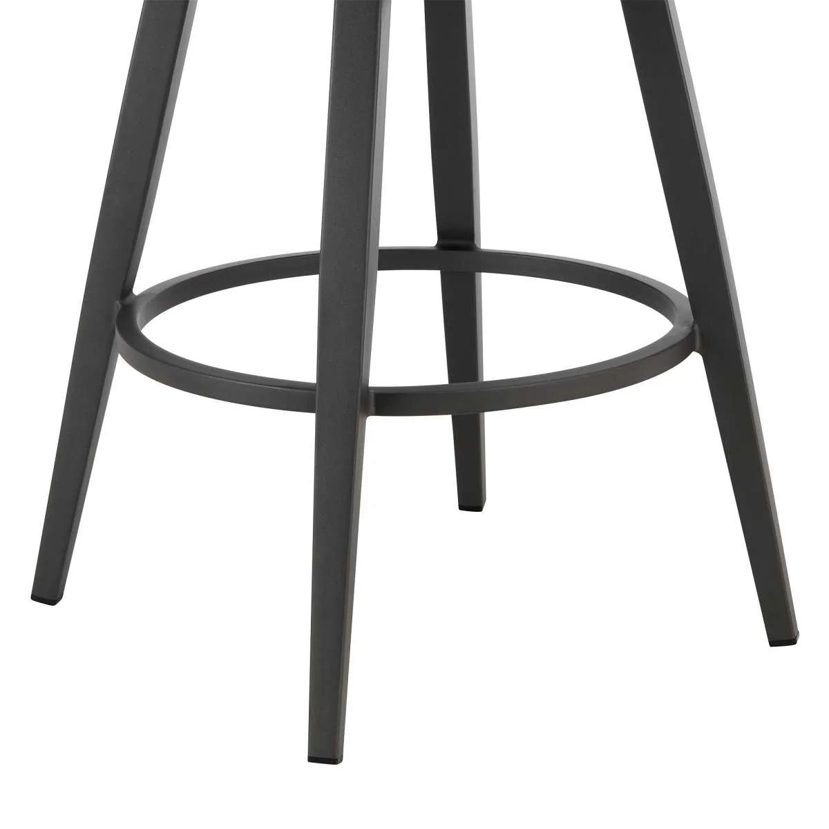 Zella Outdoor Patio Swivel Counter Stool in Aluminum with Light Gray Rope and Earl Gray Cushions By Armen Living - Image 6